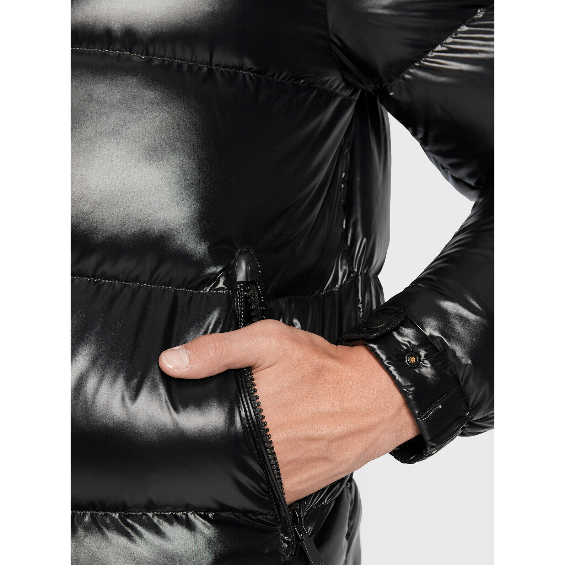 Add Пухено яке 6AM771 Черен Regular Fit - Pepit.bg