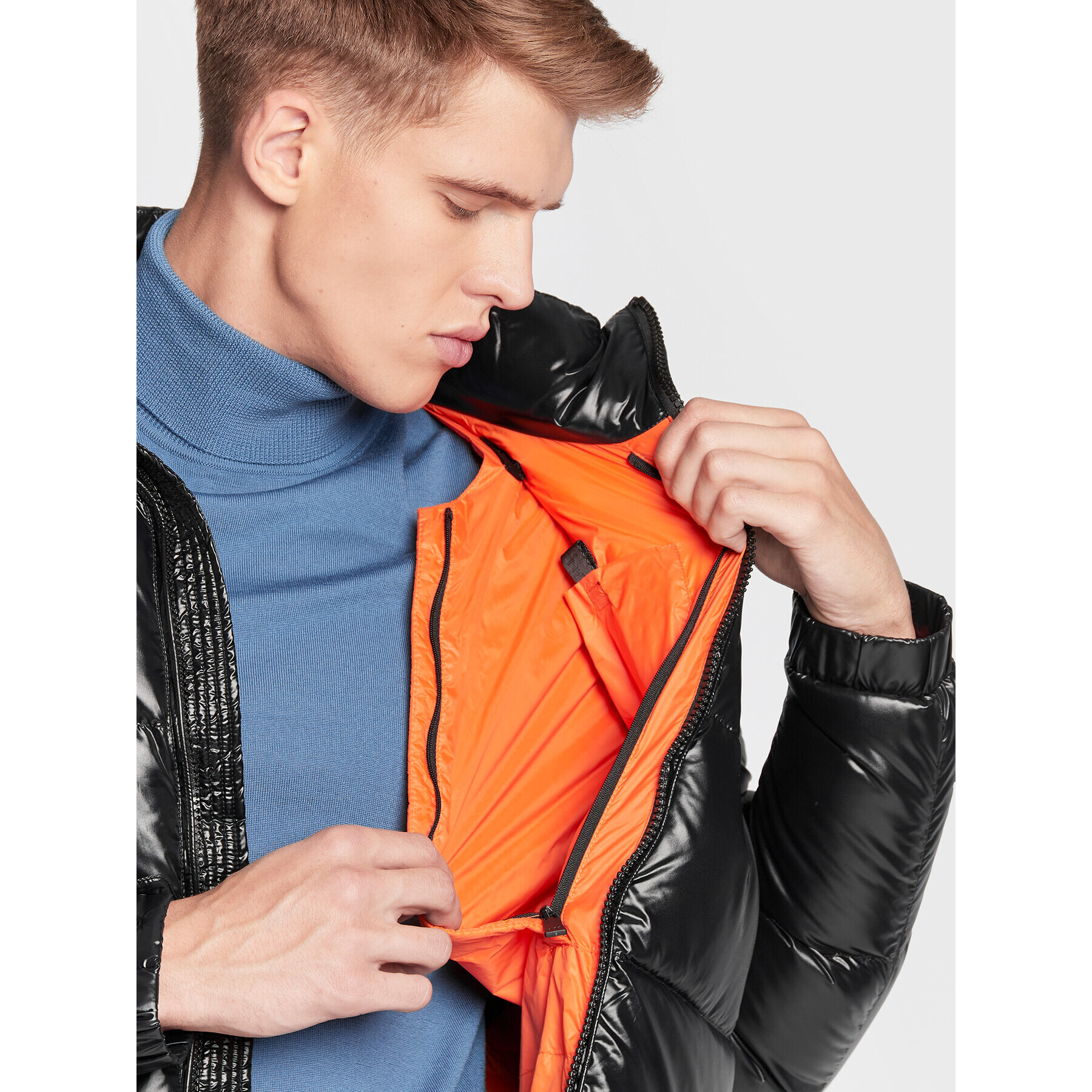 Add Пухено яке 6AM771 Черен Regular Fit - Pepit.bg