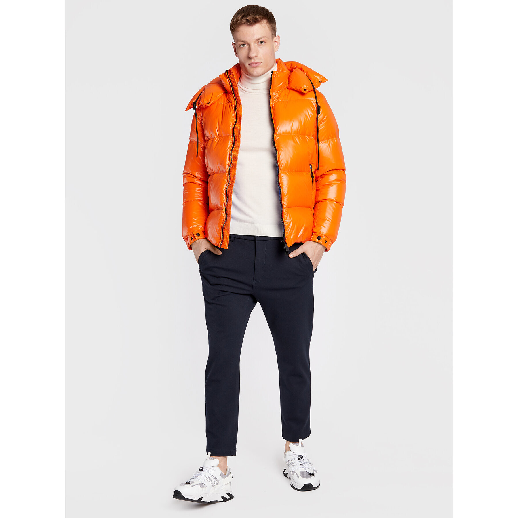 Add Пухено яке 6AM771 Оранжев Regular Fit - Pepit.bg