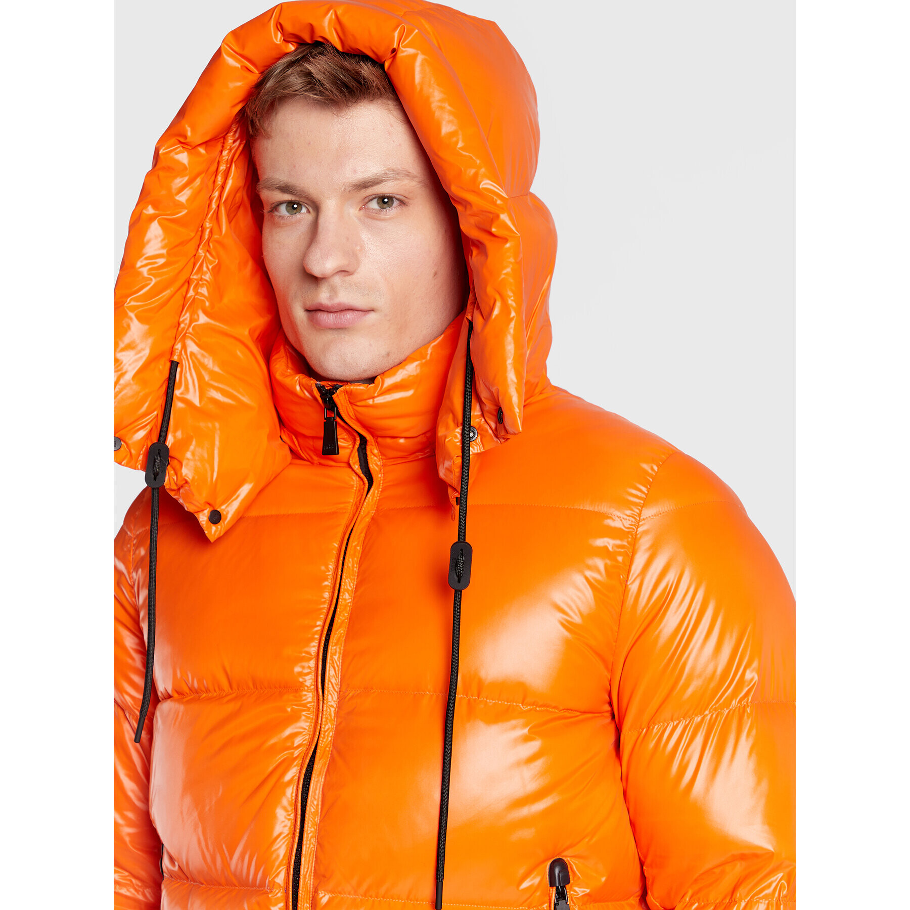 Add Пухено яке 6AM771 Оранжев Regular Fit - Pepit.bg