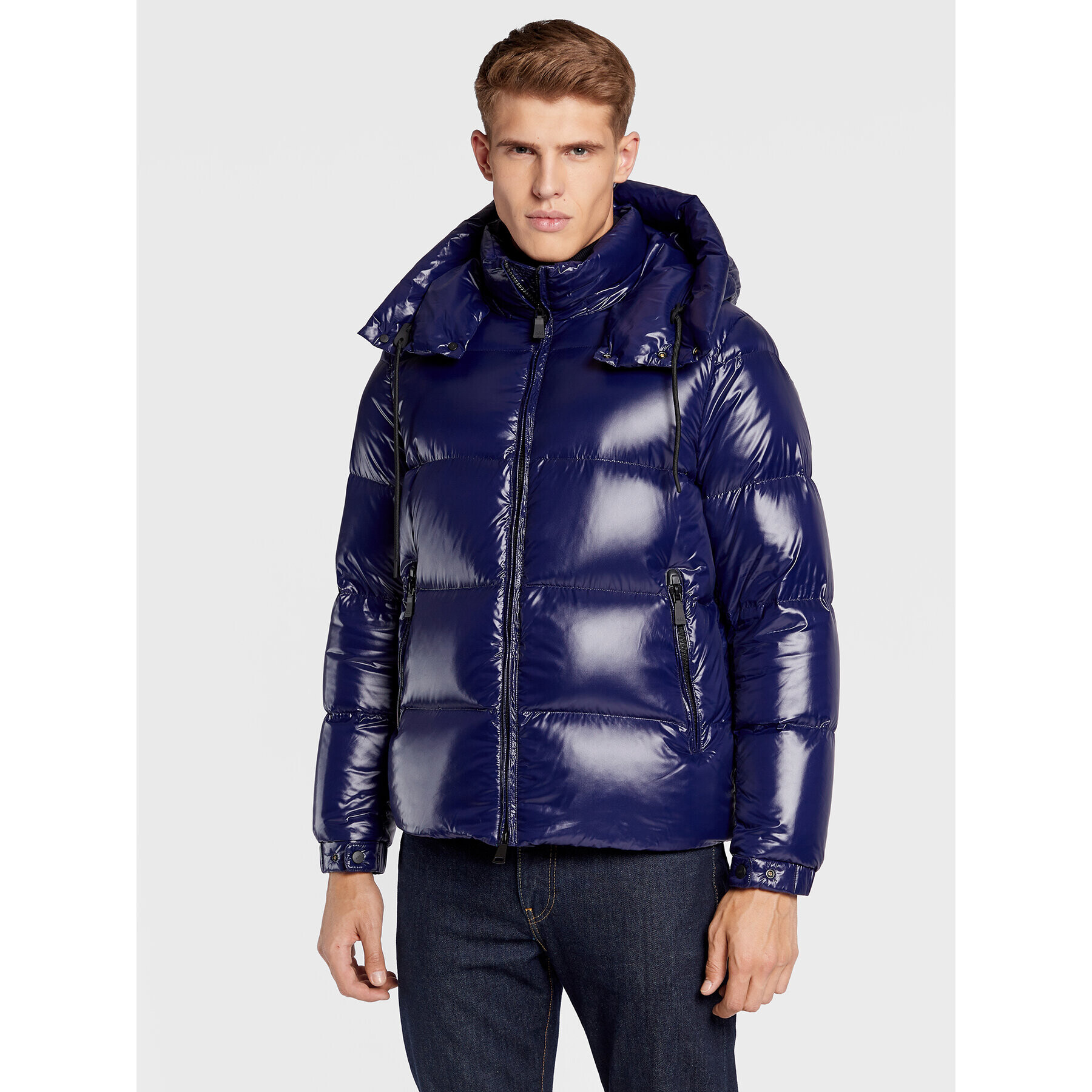 Add Пухено яке 6AM771 Тъмносин Regular Fit - Pepit.bg