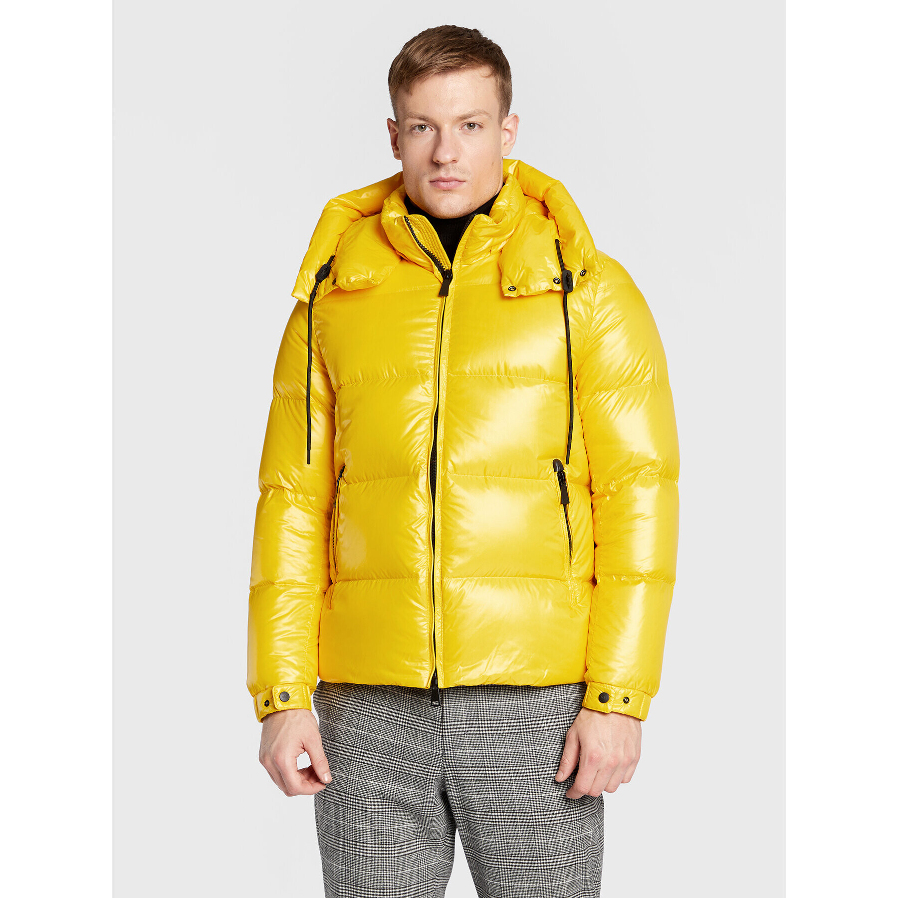 Add Пухено яке 6AM771 Жълт Regular Fit - Pepit.bg