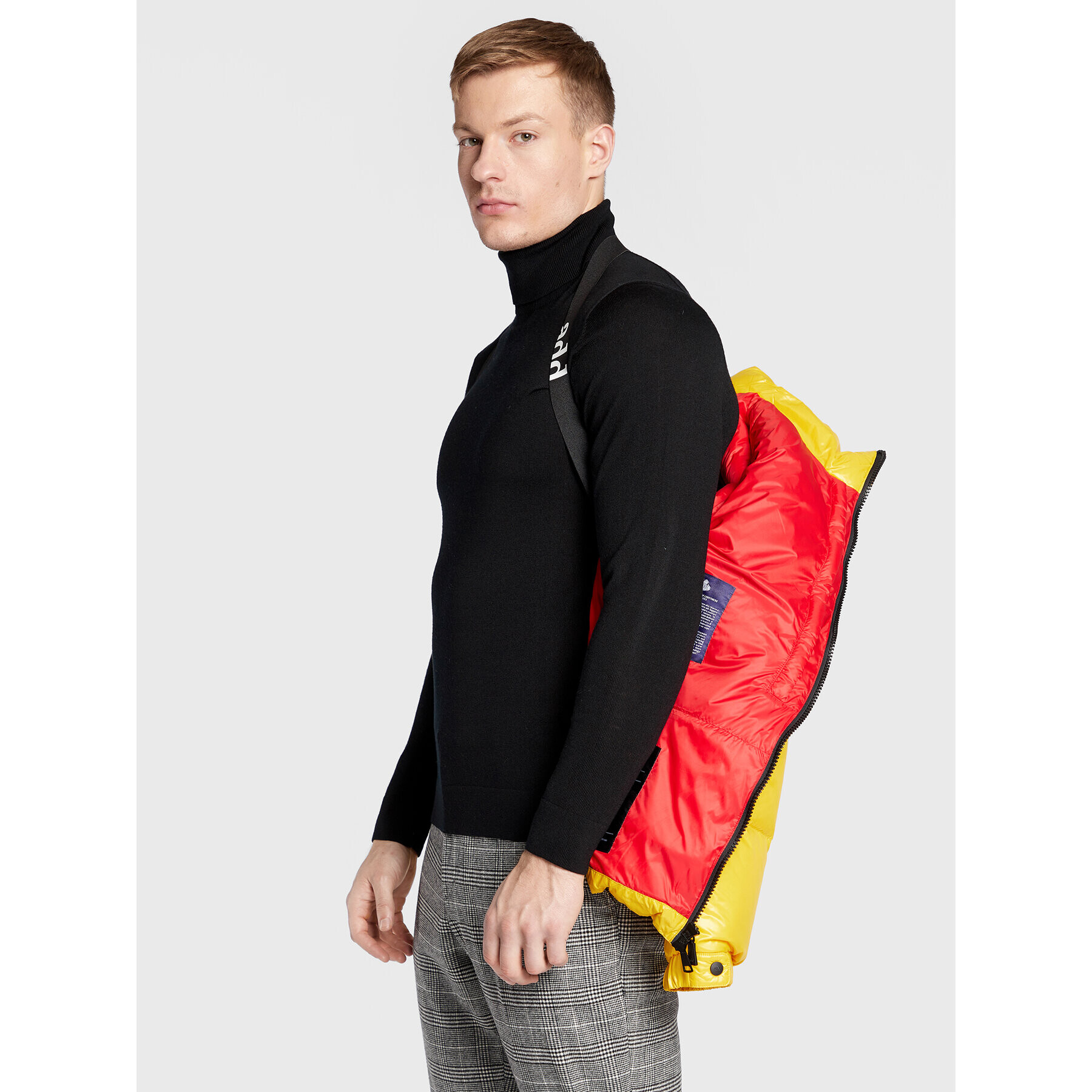 Add Пухено яке 6AM771 Жълт Regular Fit - Pepit.bg
