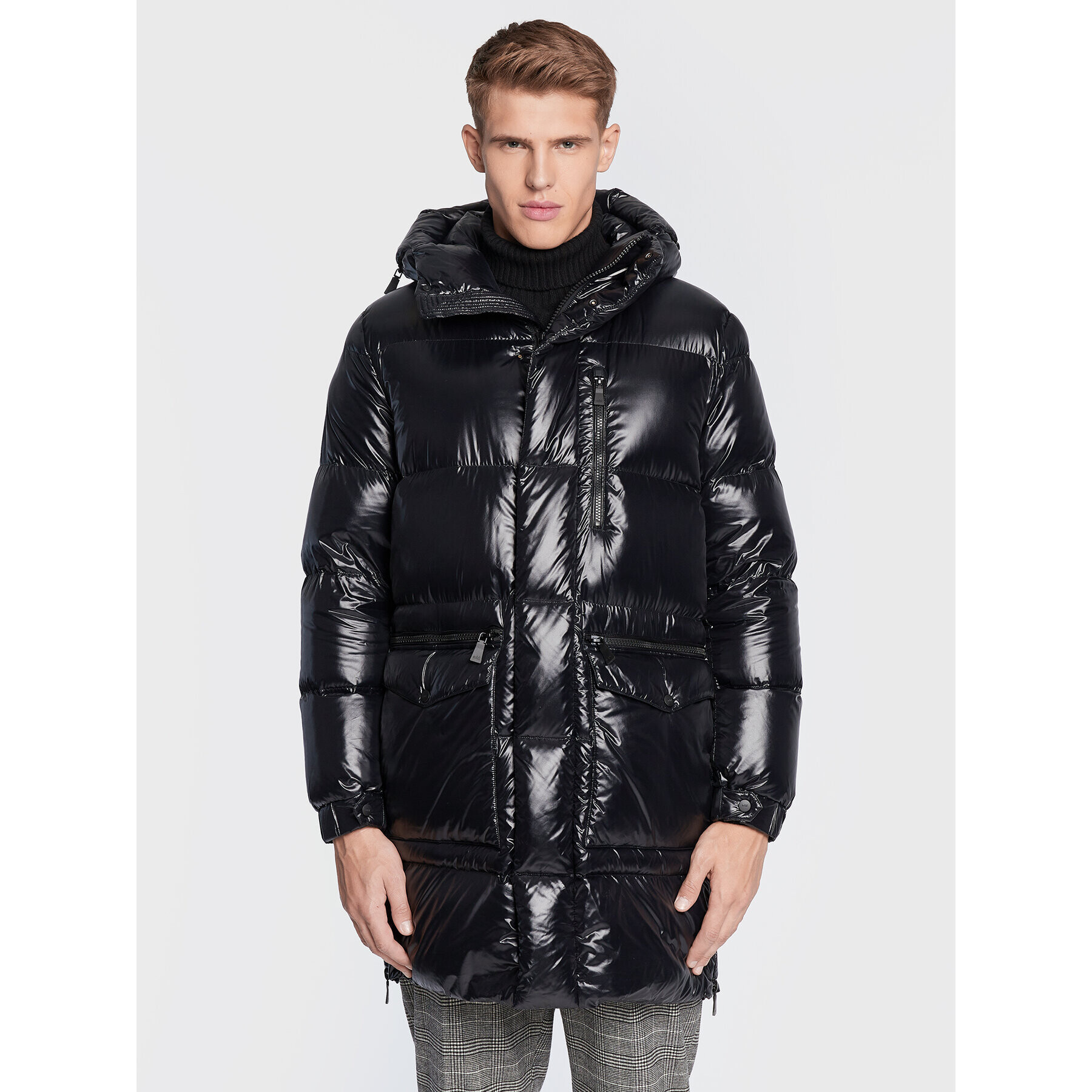 Add Пухено яке 6AM774 Черен Regular Fit - Pepit.bg