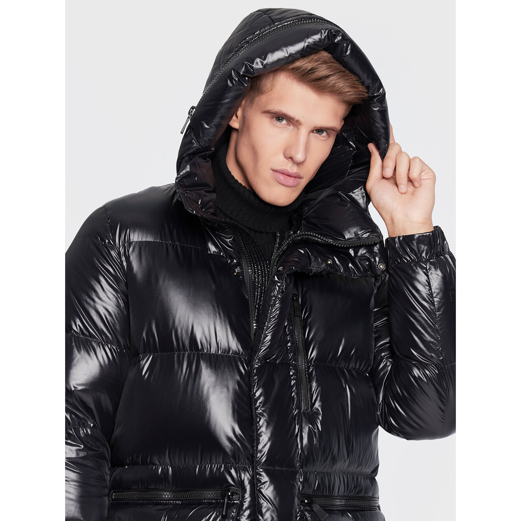 Add Пухено яке 6AM774 Черен Regular Fit - Pepit.bg