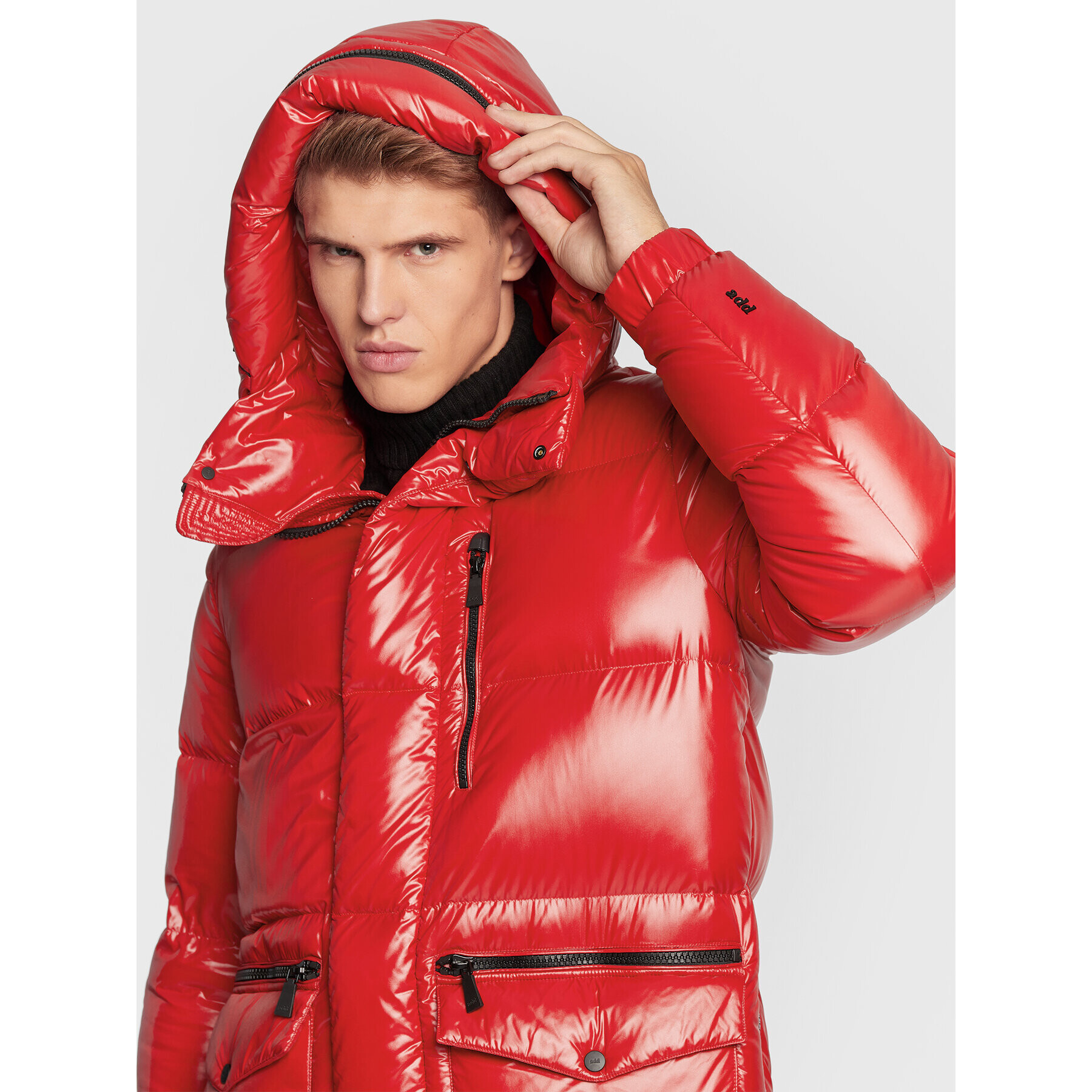 Add Пухено яке 6AM774 Червен Regular Fit - Pepit.bg