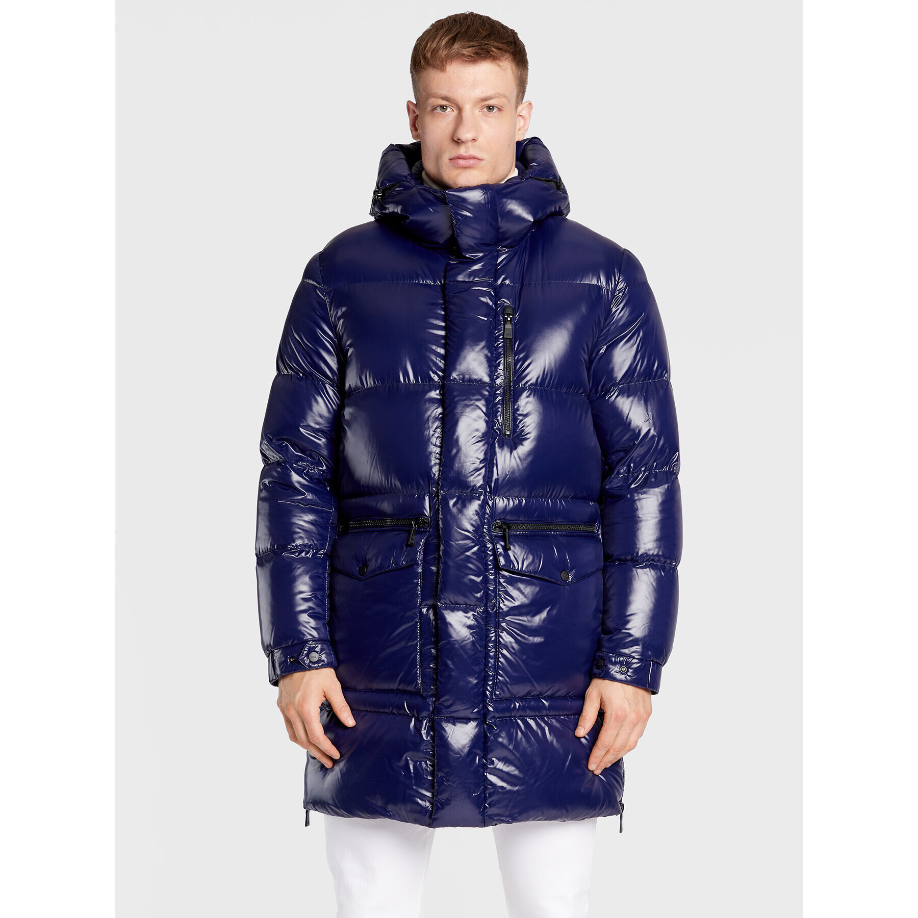 Add Пухено яке 6AM774 Тъмносин Regular Fit - Pepit.bg