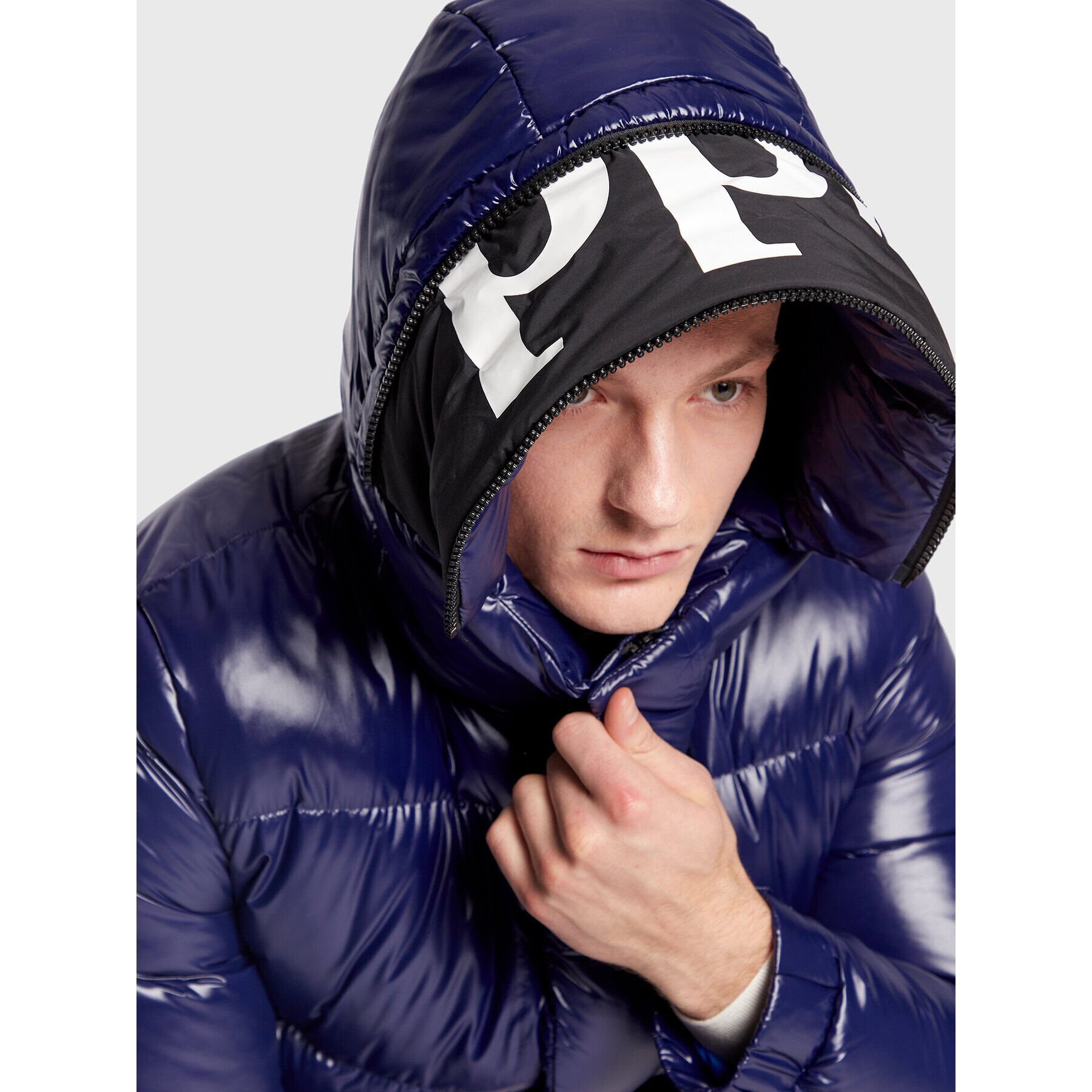 Add Пухено яке 6AM774 Тъмносин Regular Fit - Pepit.bg