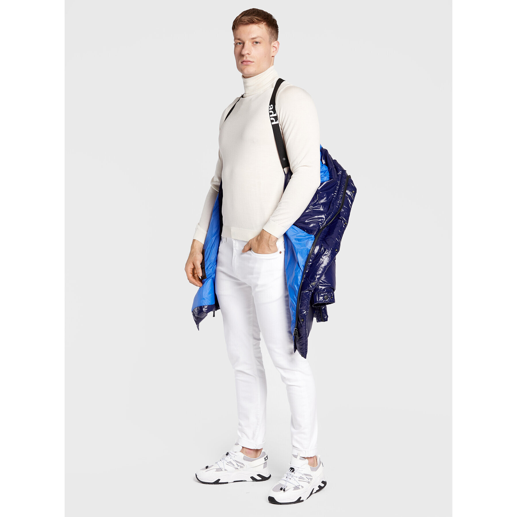Add Пухено яке 6AM774 Тъмносин Regular Fit - Pepit.bg