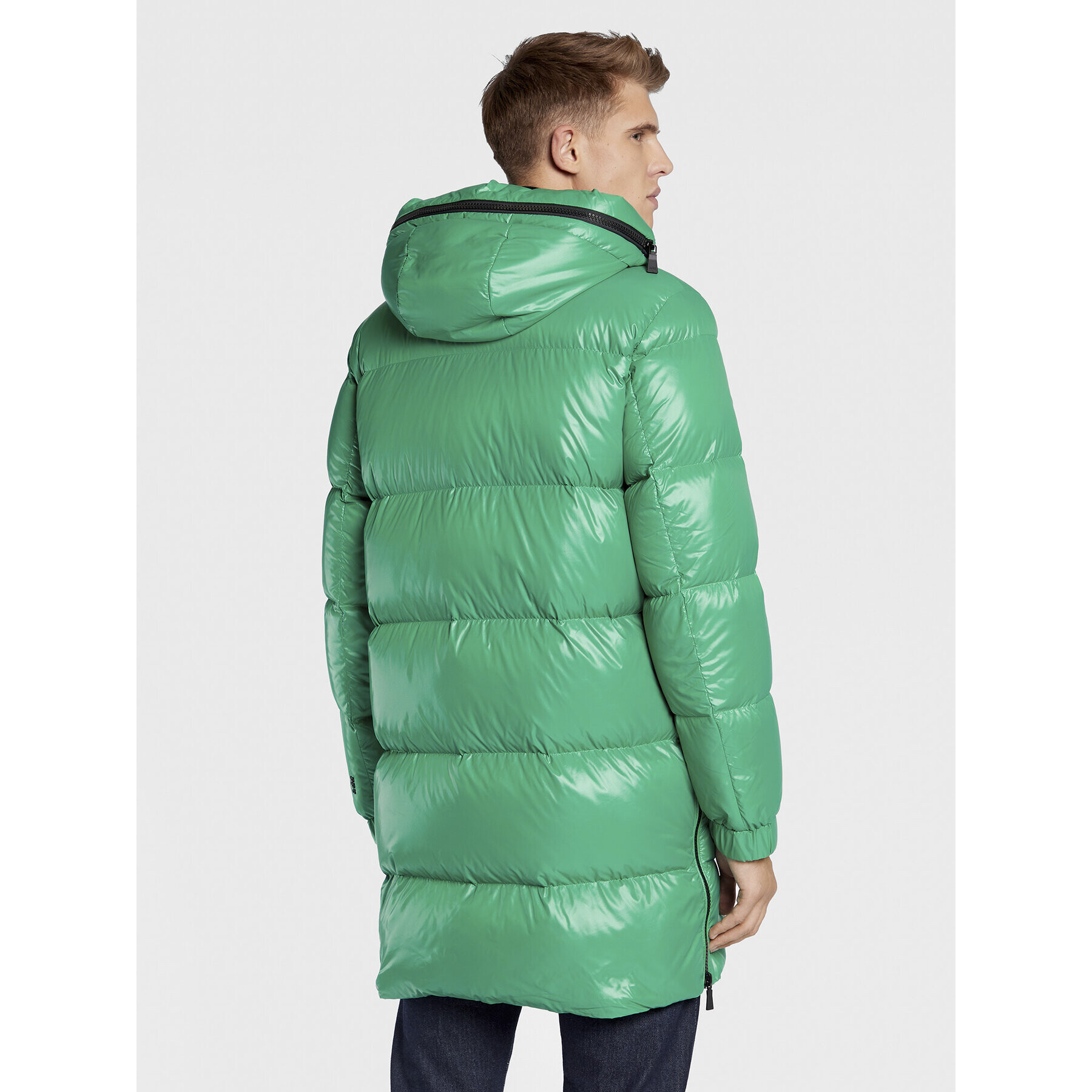 Add Пухено яке 6AM774 Зелен Regular Fit - Pepit.bg
