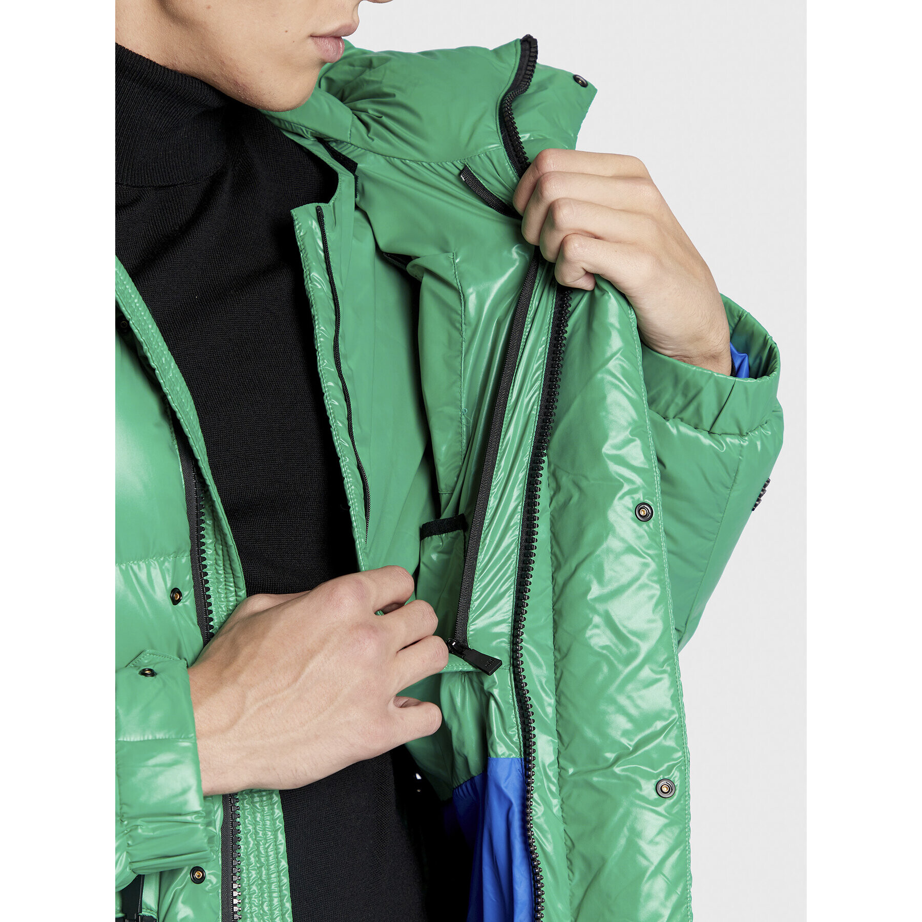 Add Пухено яке 6AM774 Зелен Regular Fit - Pepit.bg