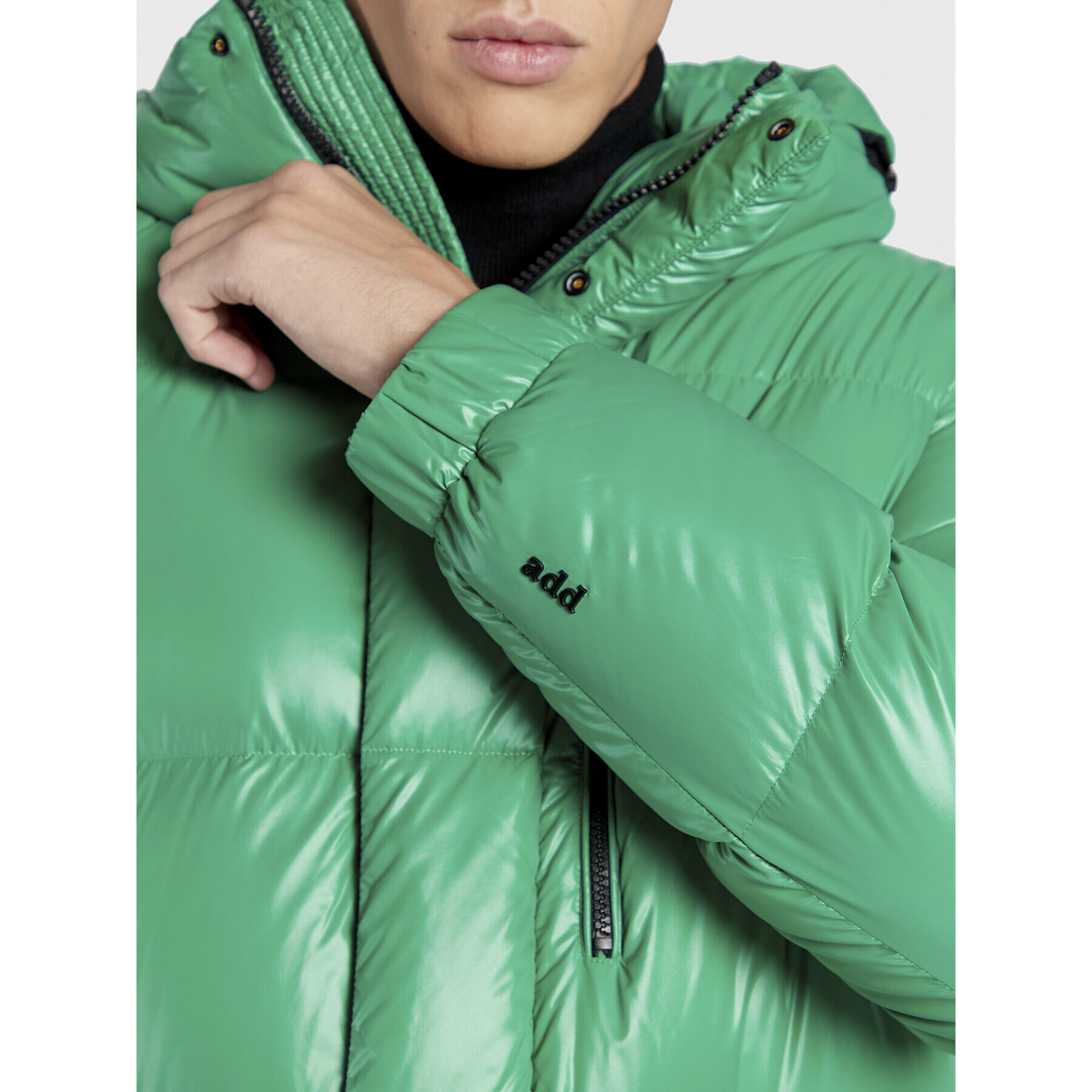 Add Пухено яке 6AM774 Зелен Regular Fit - Pepit.bg