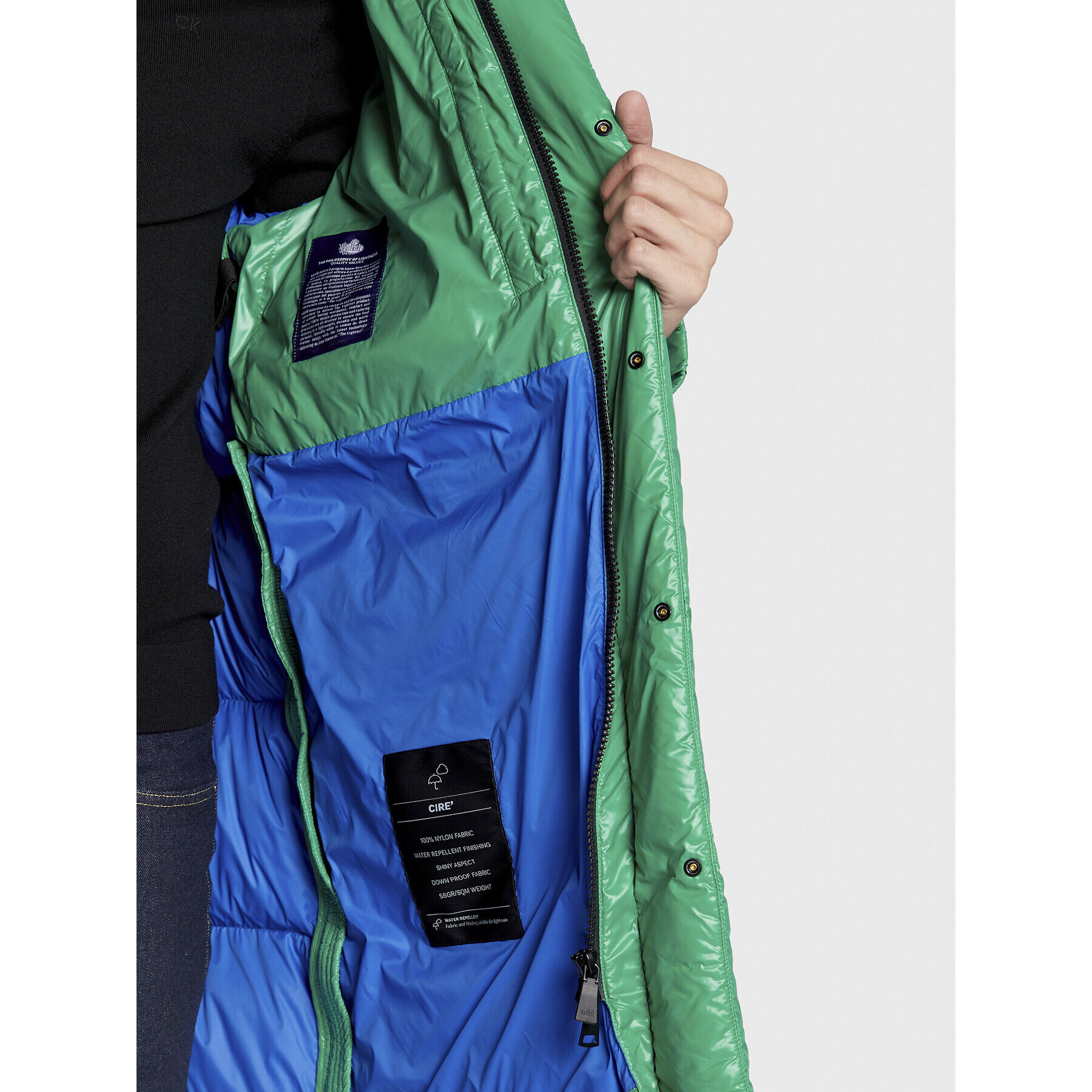 Add Пухено яке 6AM774 Зелен Regular Fit - Pepit.bg