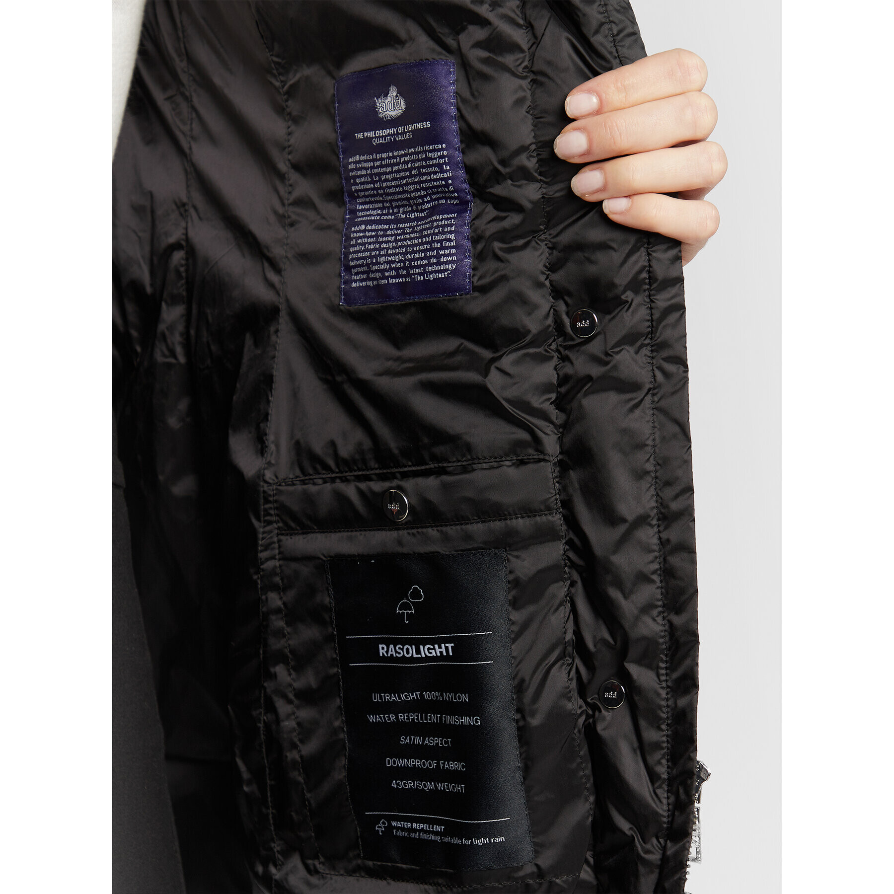 Add Пухено яке 6AW223 Черен Regular Fit - Pepit.bg
