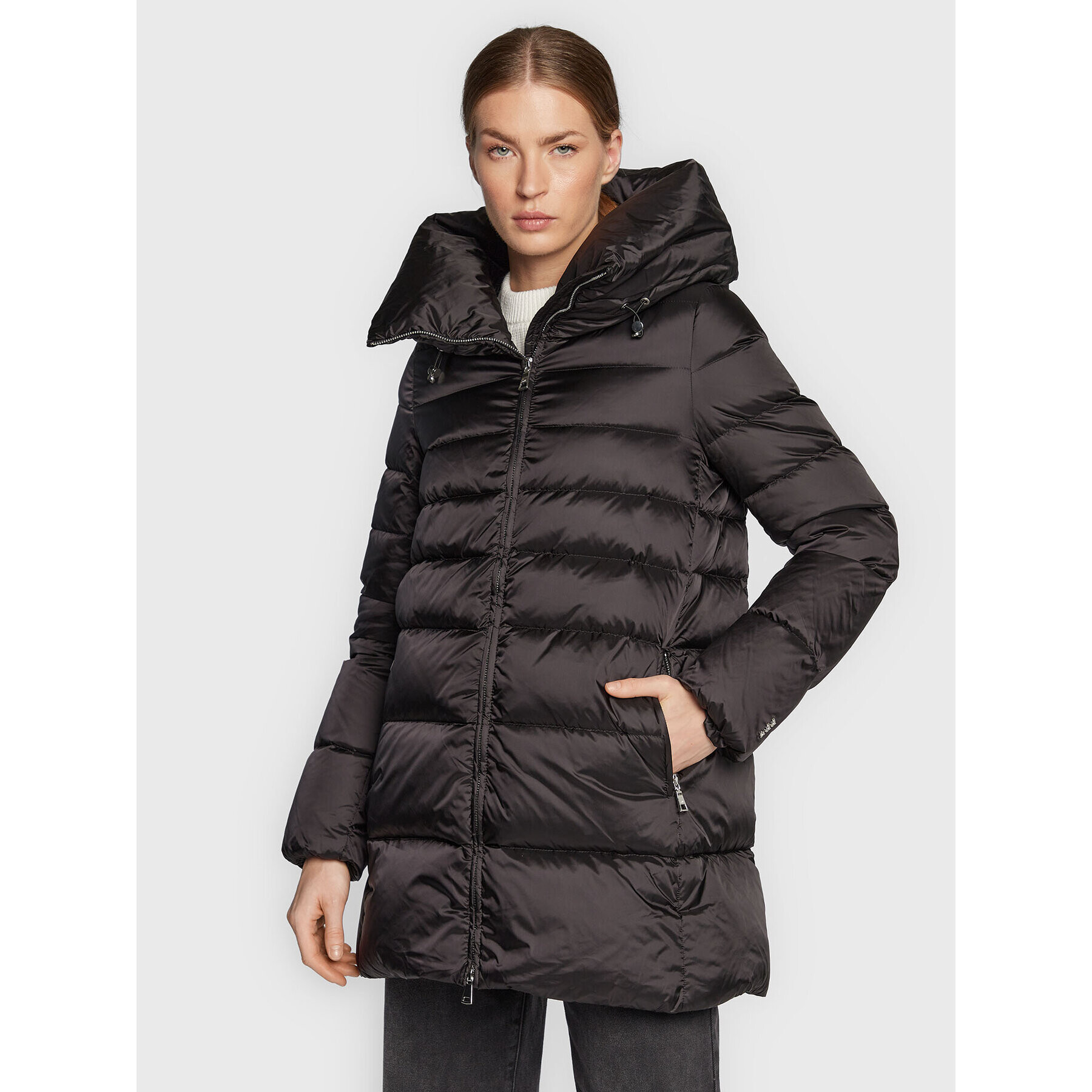 Add Пухено яке 6AW226 Черен Regular Fit - Pepit.bg