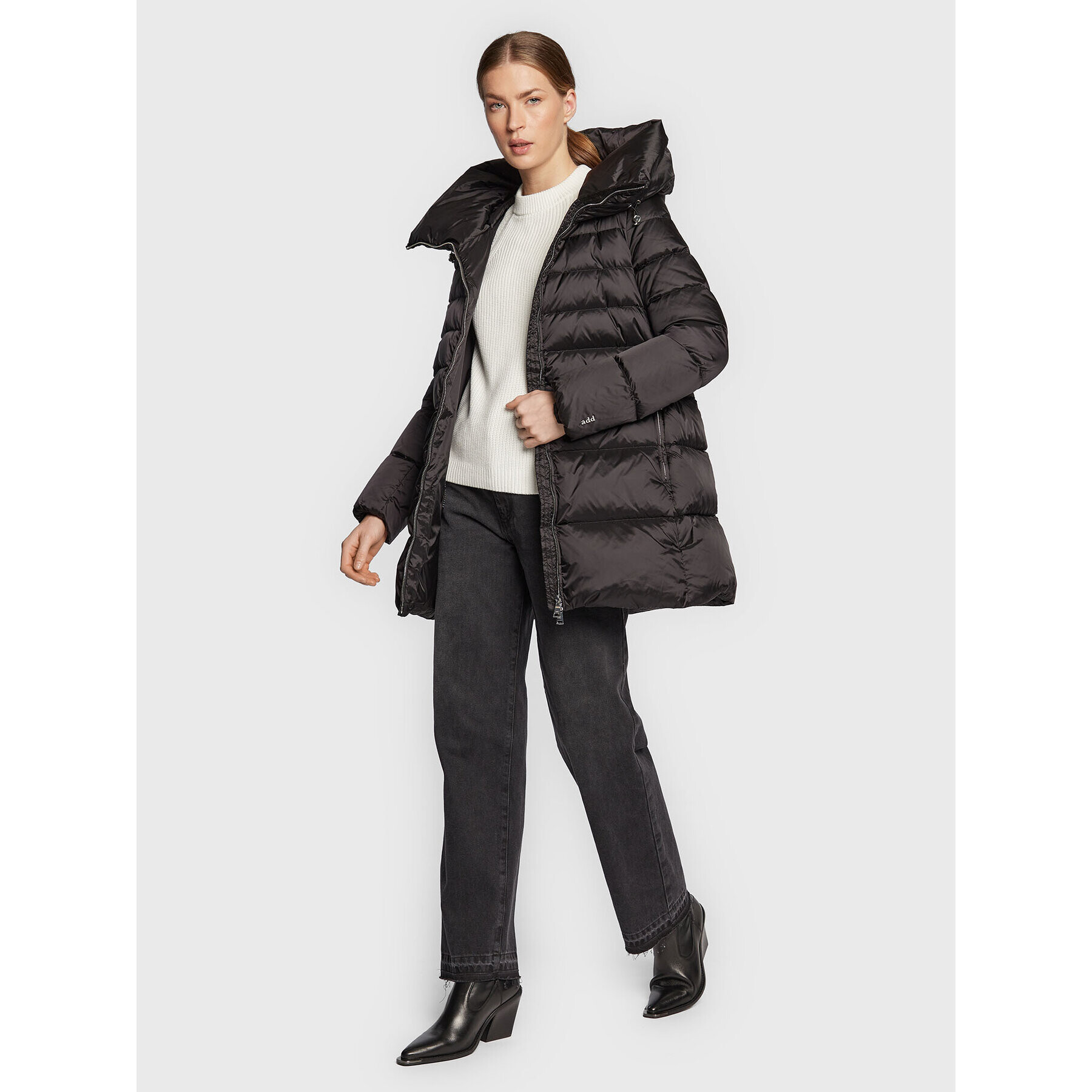 Add Пухено яке 6AW226 Черен Regular Fit - Pepit.bg
