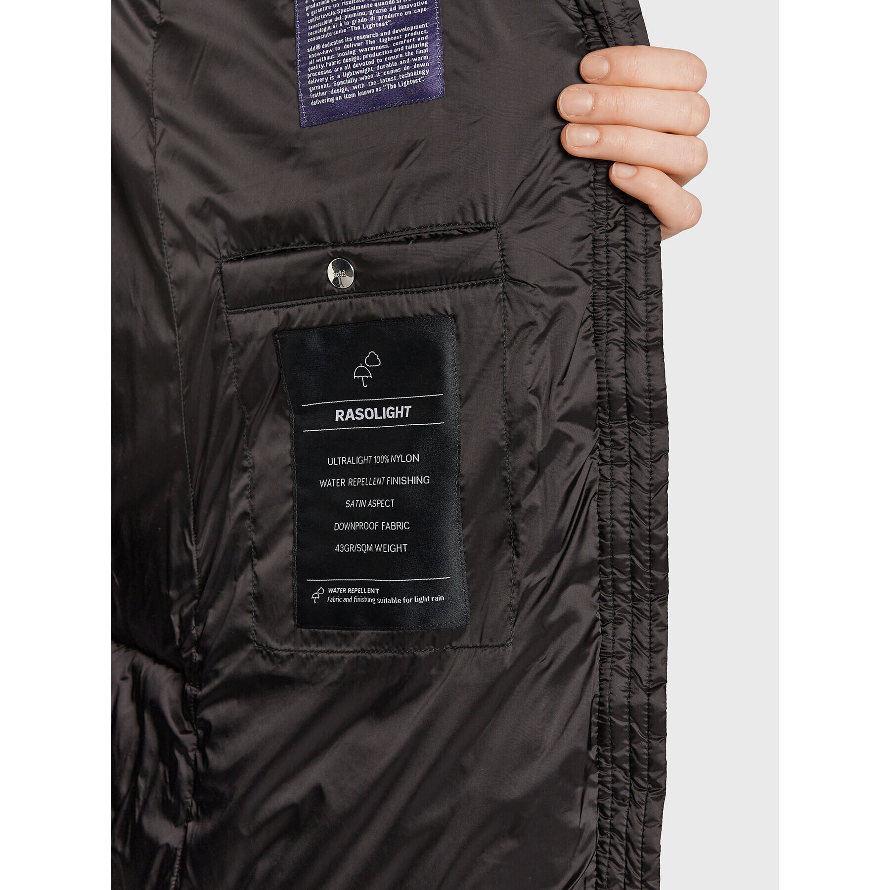 Add Пухено яке 6AW226 Черен Regular Fit - Pepit.bg