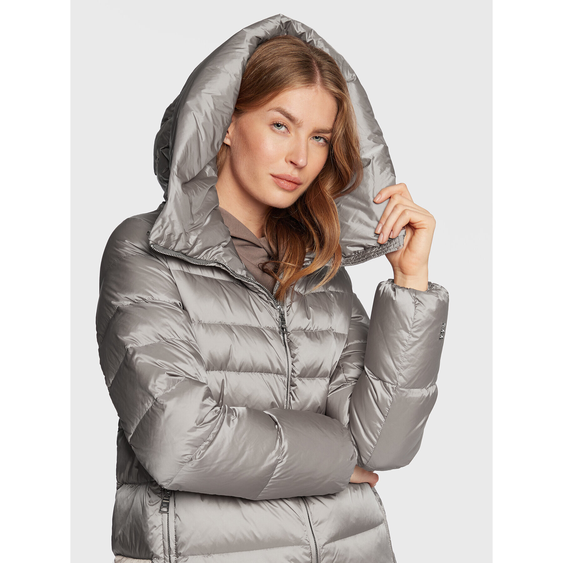 Add Пухено яке 6AW227 Сив Regular Fit - Pepit.bg