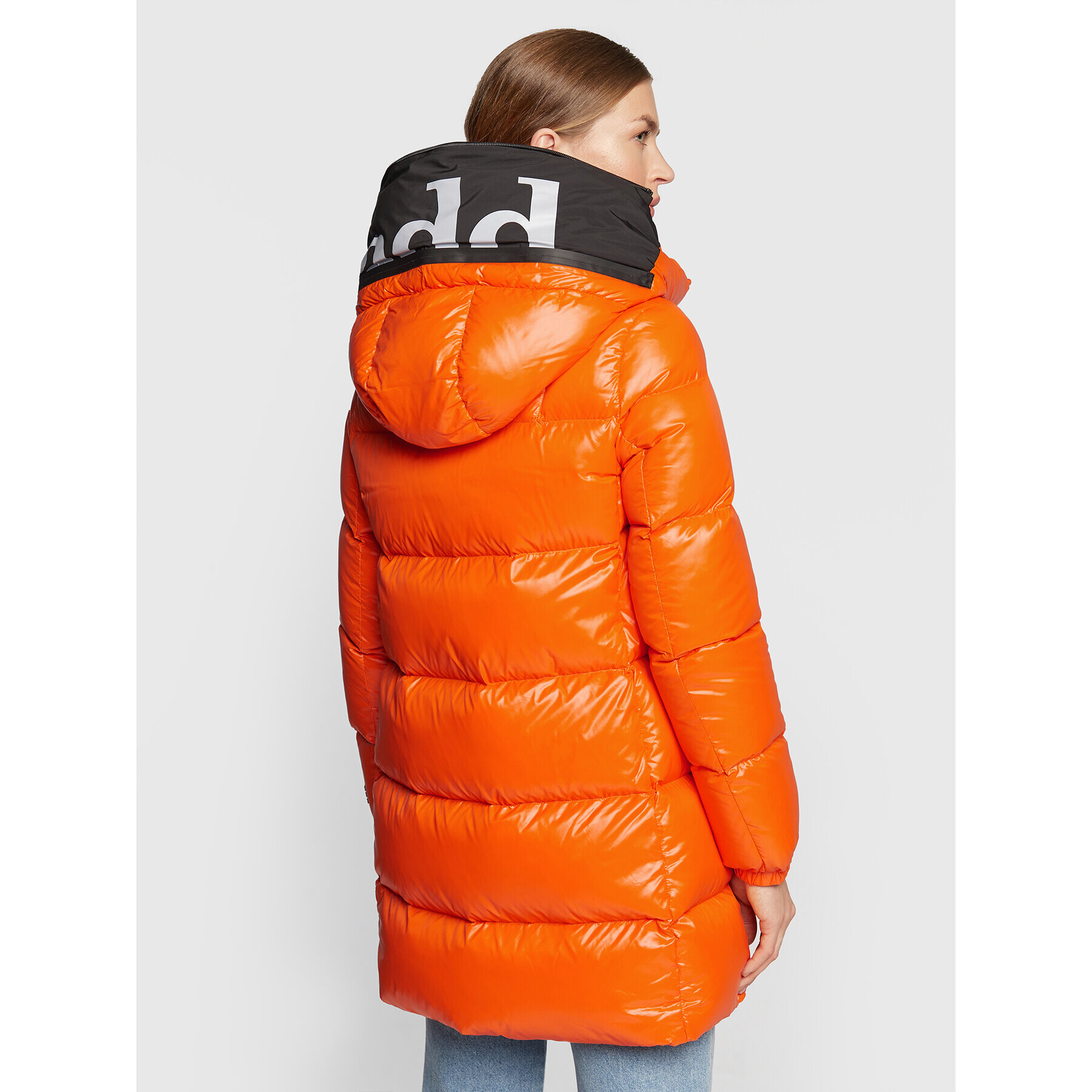 Add Пухено яке 6AW773 Оранжев Regular Fit - Pepit.bg