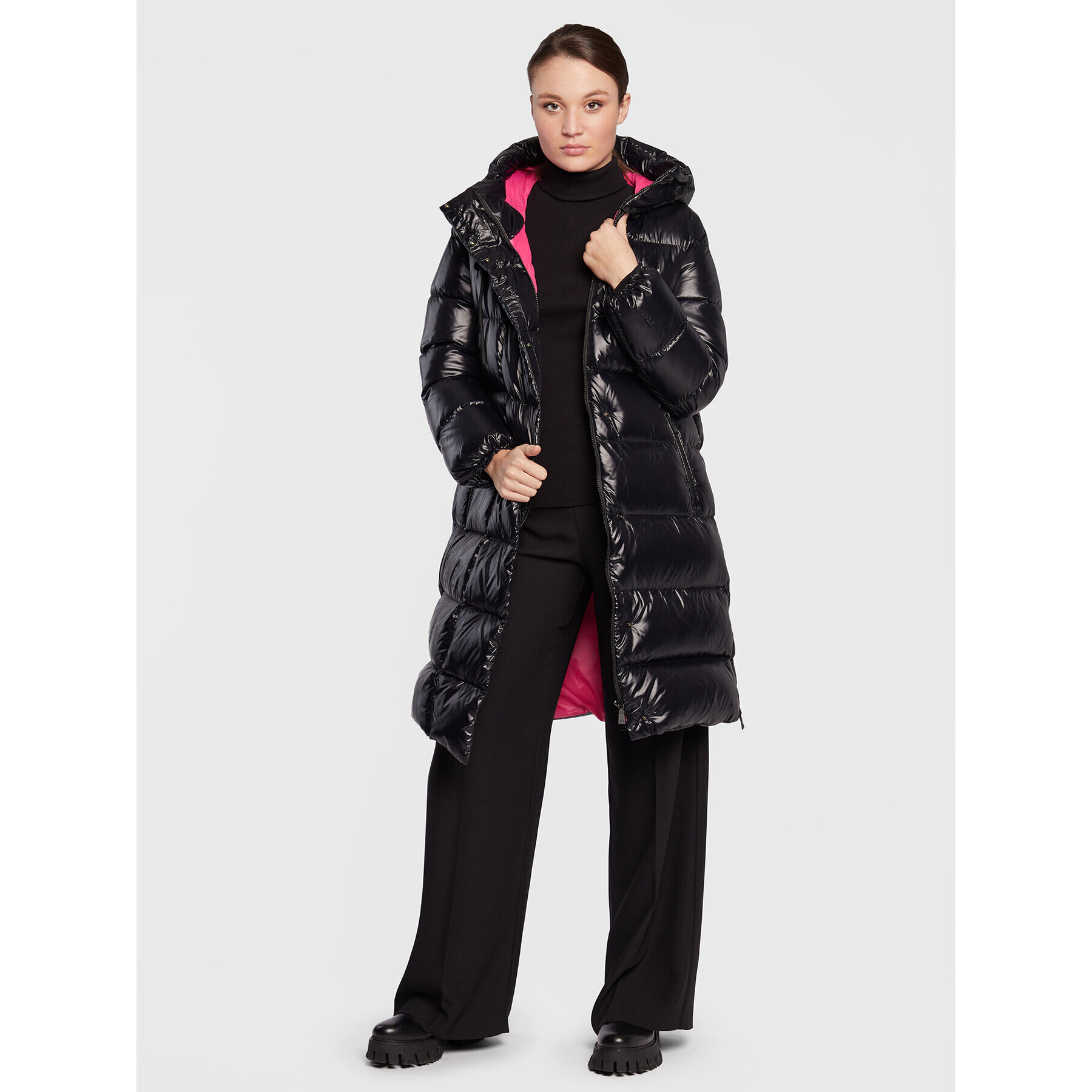 Add Пухено яке 6AW775 Черен Regular Fit - Pepit.bg