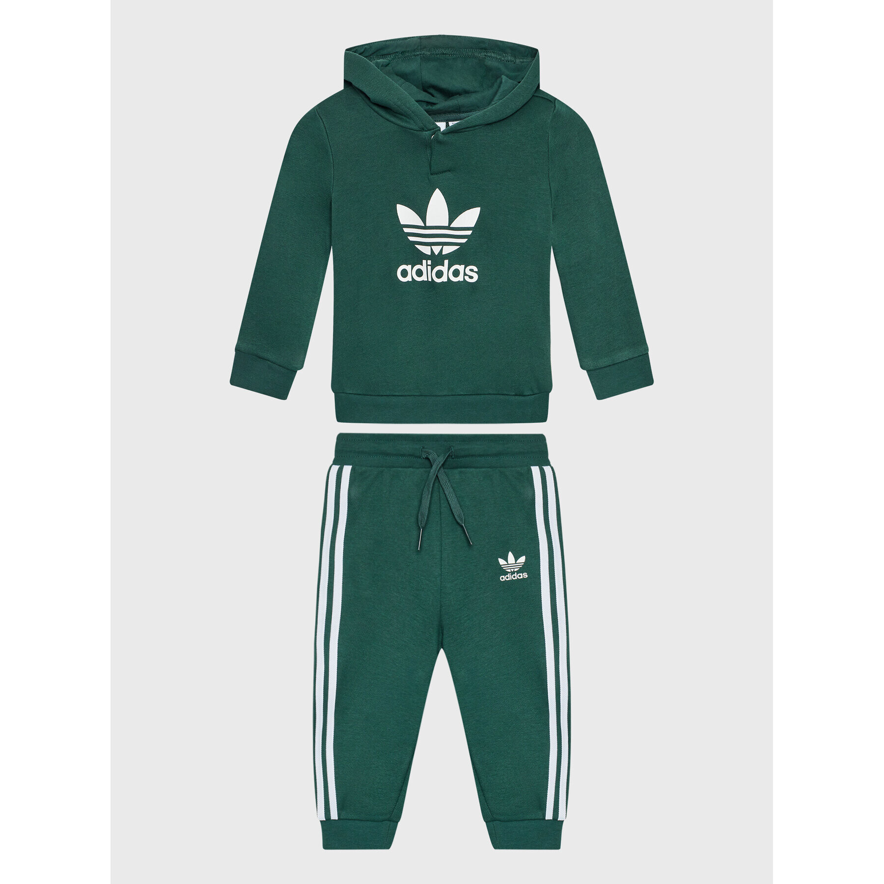 adidas Анцуг adicolor Hoodie Set HK7490 Зелен Regular Fit - Pepit.bg