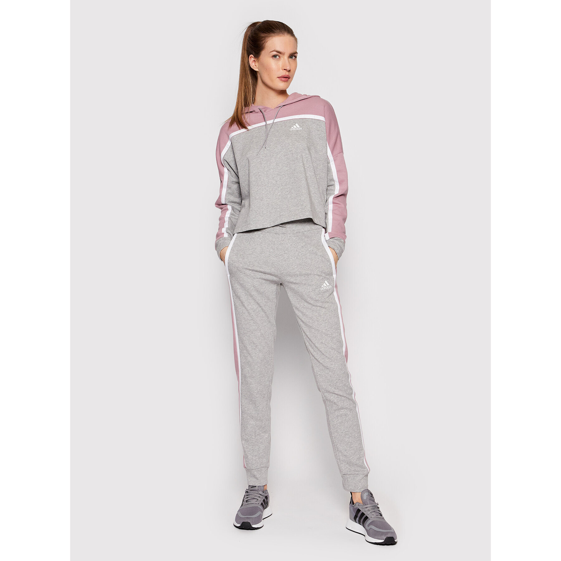 adidas Performance Анцуг Sportswear Subtle Block HD9024 Сив Regular Fit - Pepit.bg