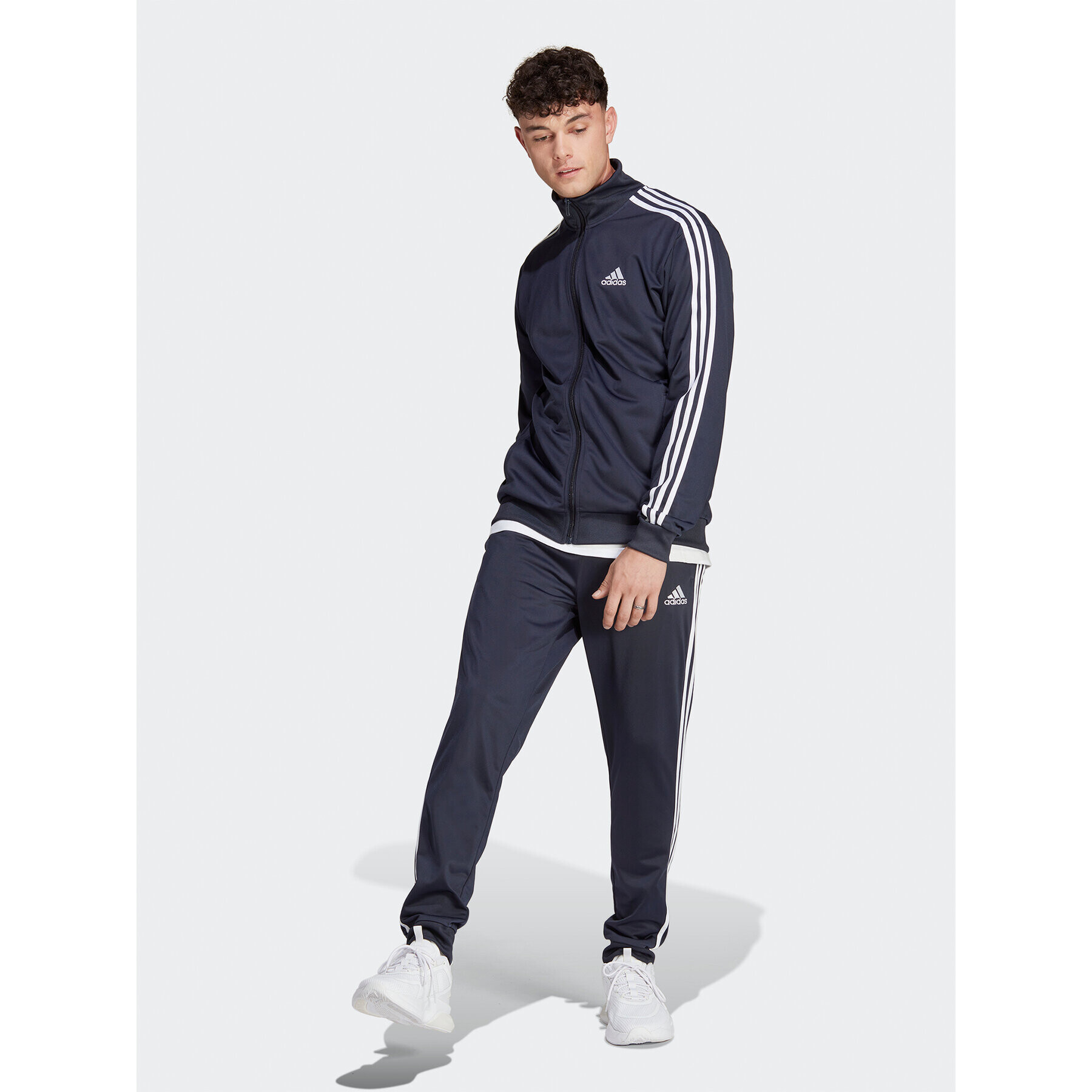 adidas Анцуг Basic 3-Stripes HZ2220 Тъмносин Regular Fit - Pepit.bg