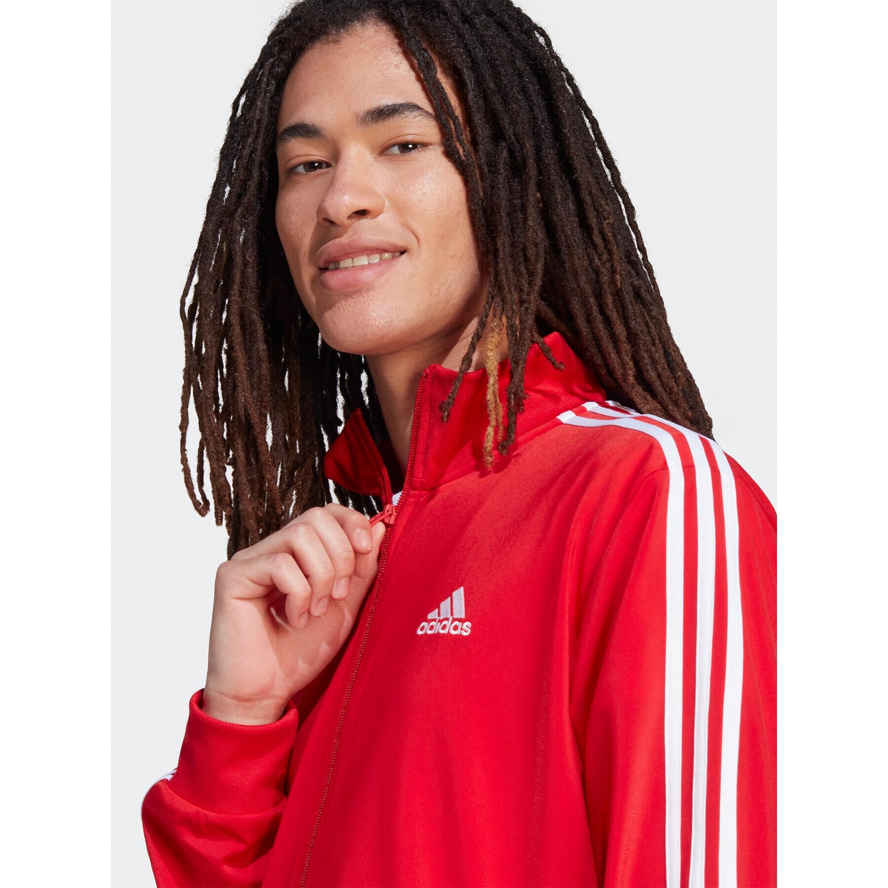 adidas Анцуг Basic 3-Stripes IJ6056 Червен Regular Fit - Pepit.bg