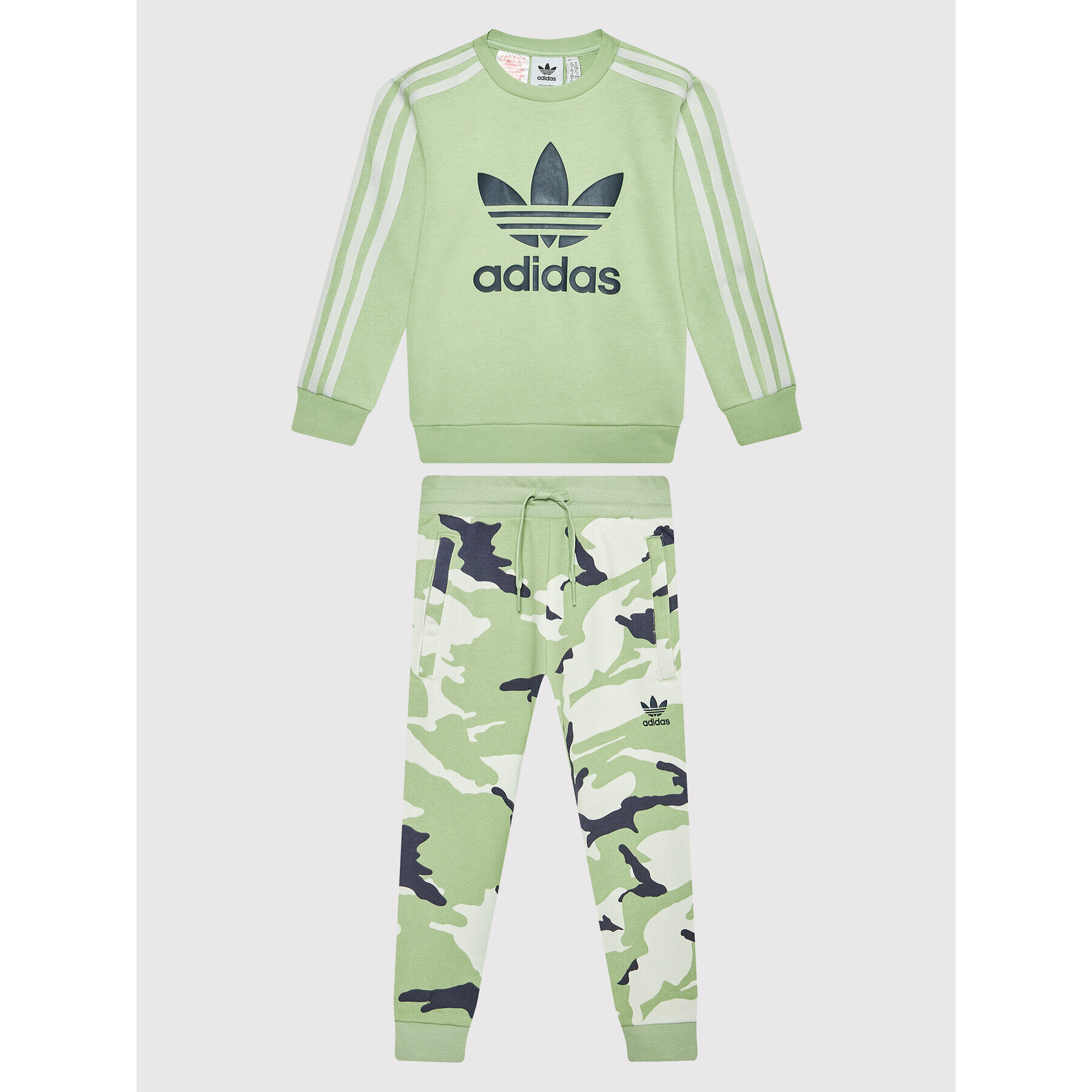 adidas Анцуг Camo Crew HC1927 Зелен Regular Fit - Pepit.bg