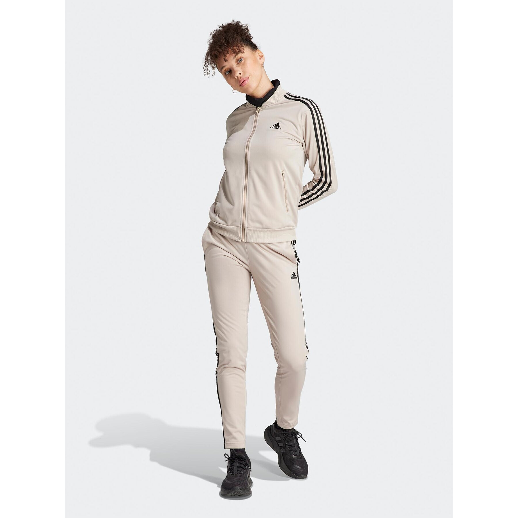 adidas Анцуг Essentials 3-Stripes IJ8786 Бежов Slim Fit - Pepit.bg