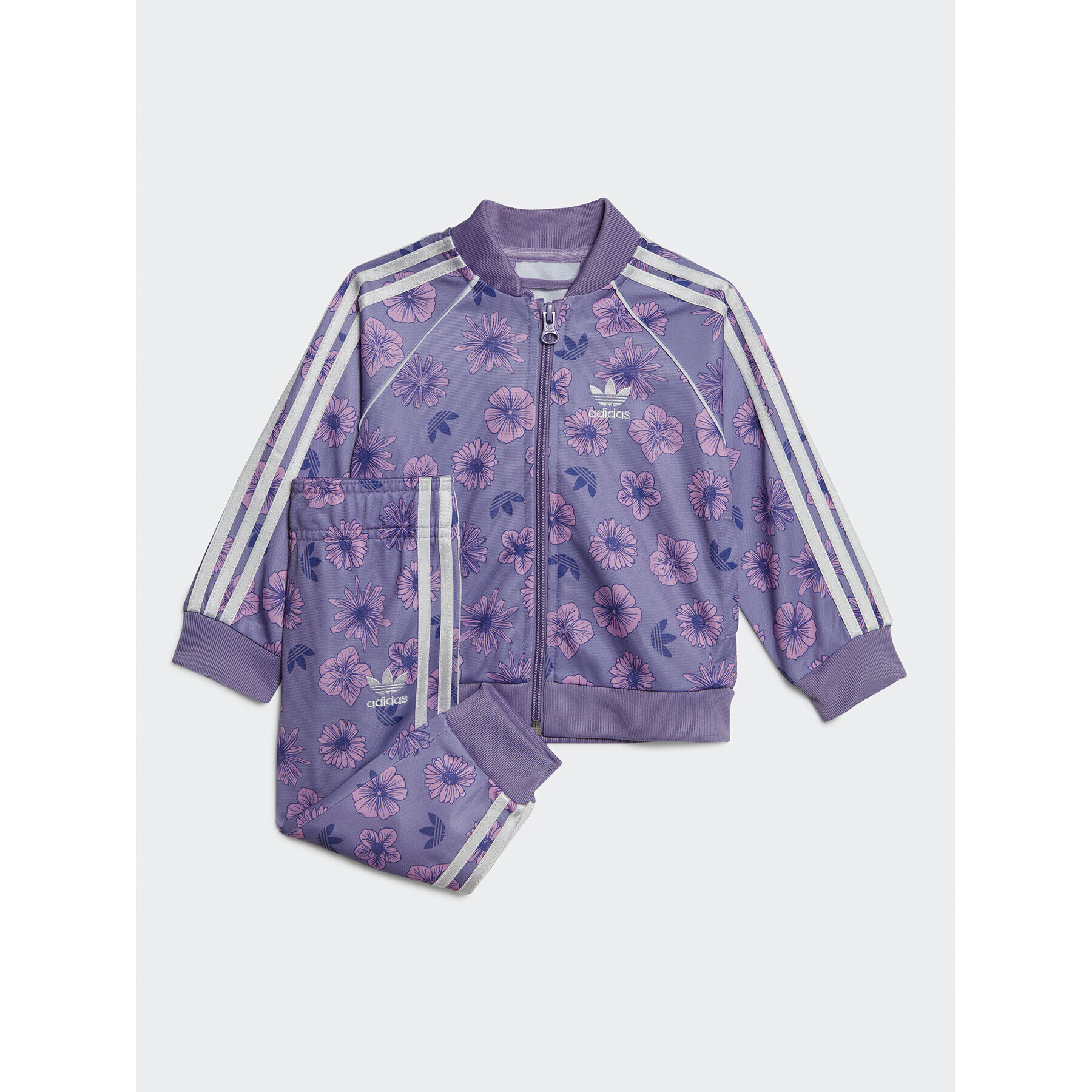 adidas Анцуг Floral Sweat Suit Set IC8783 Виолетов Regular Fit - Pepit.bg