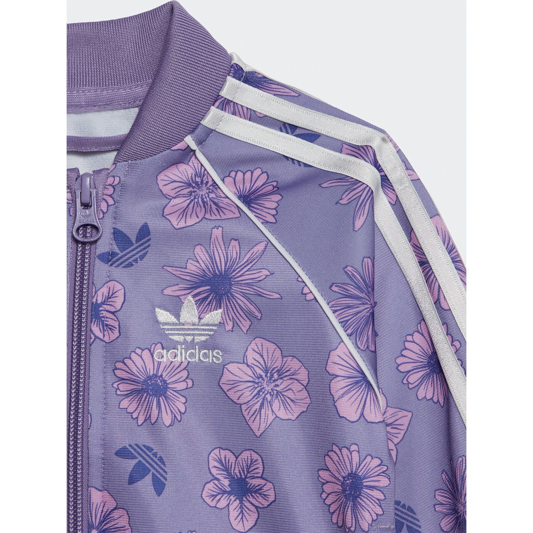 adidas Анцуг Floral Sweat Suit Set IC8783 Виолетов Regular Fit - Pepit.bg