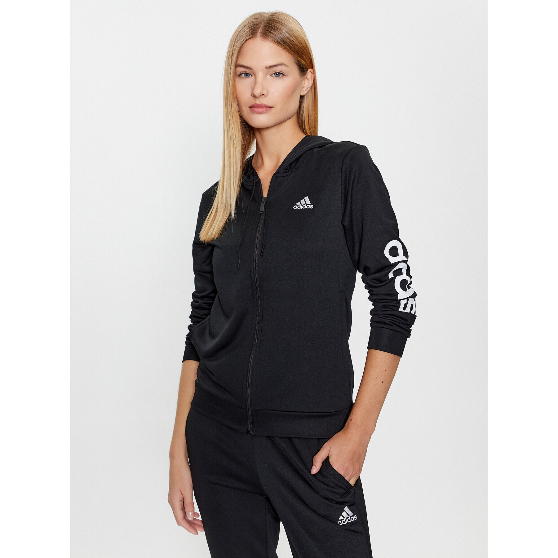 adidas Анцуг Linear HZ2258 Черен Regular Fit - Pepit.bg