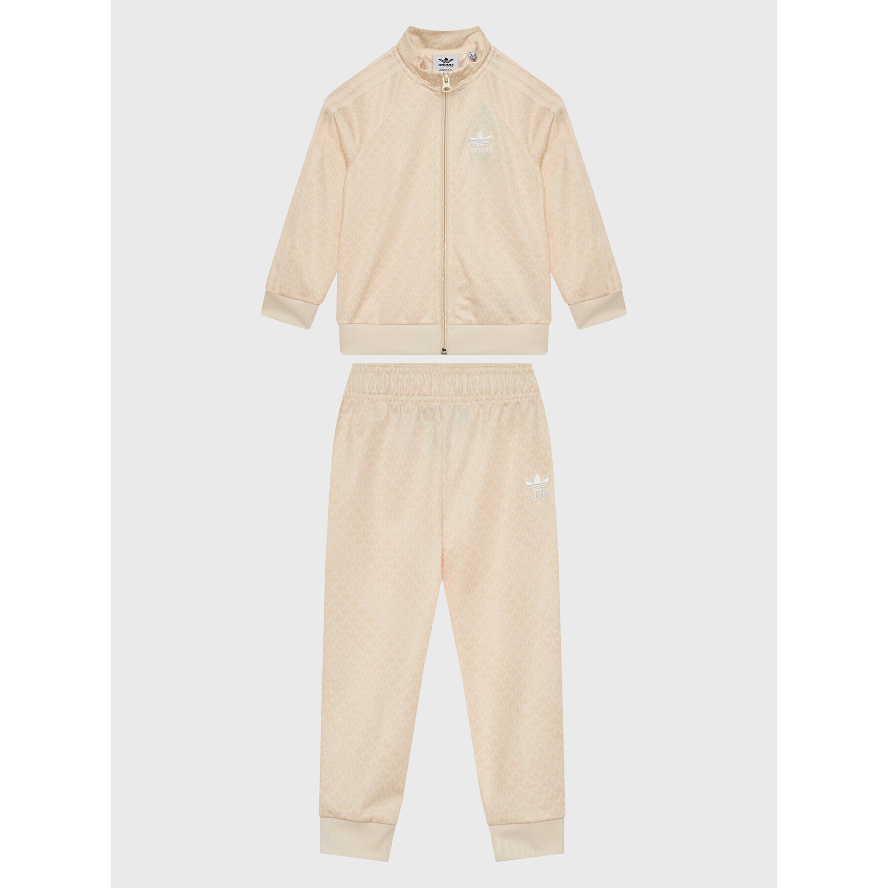 adidas Анцуг Monogram Print Tracksuit H62935 Бял Regular Fit - Pepit.bg