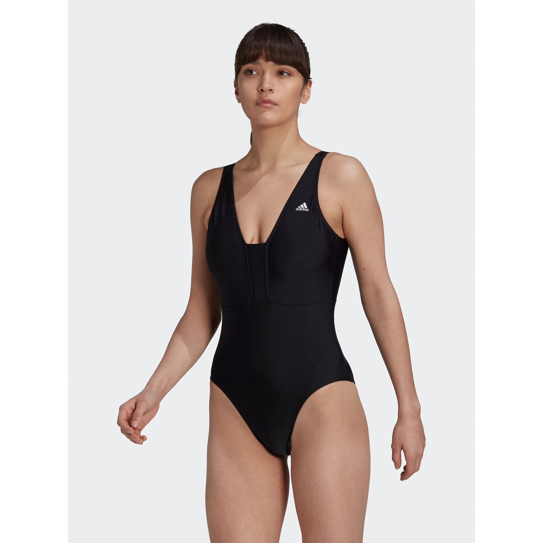 adidas Бански костюм Iconisea 3-Stripes Swimsuit HI1082 Черен Fitted Fit - Pepit.bg