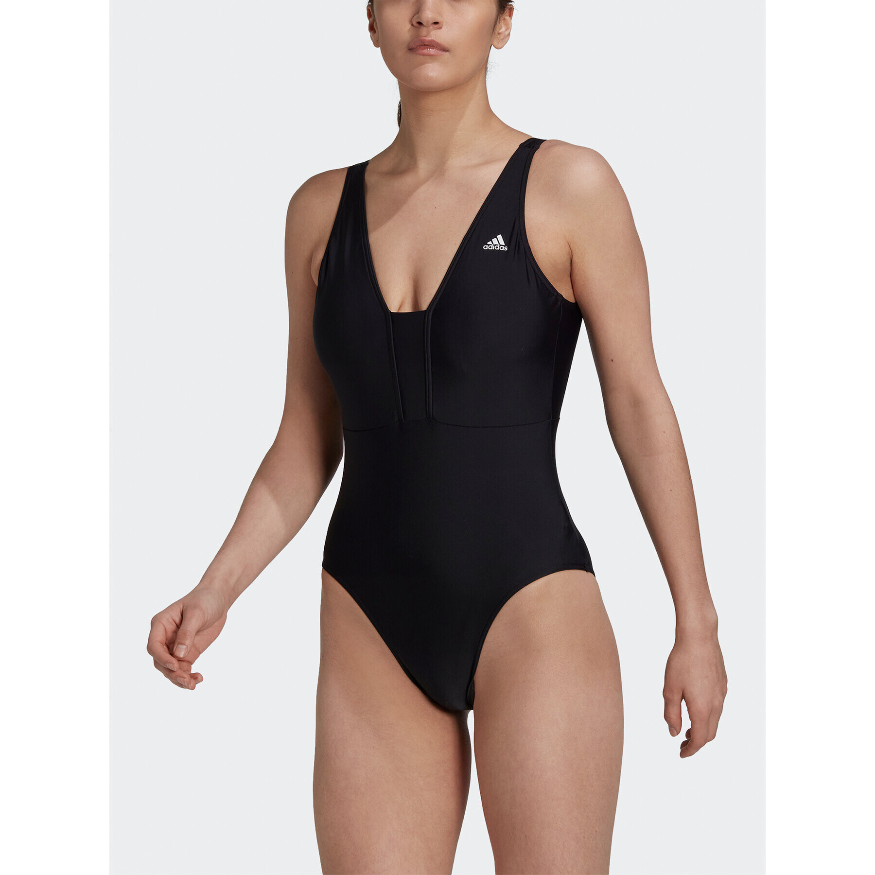 adidas Бански костюм Iconisea 3-Stripes Swimsuit HI1082 Черен Fitted Fit - Pepit.bg