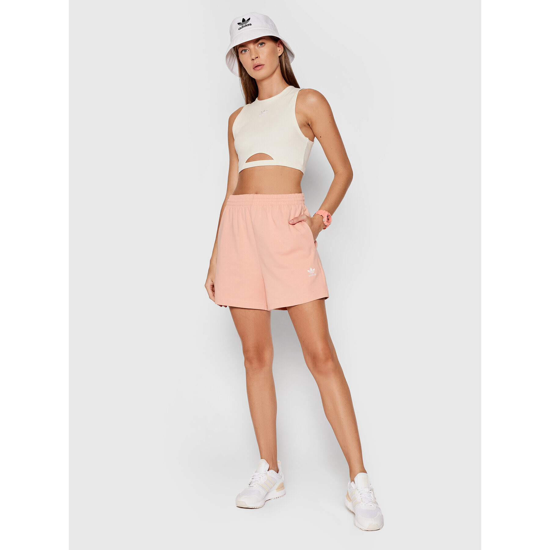 adidas топ adicolor Essentials Rib H06611 Бежов Slim Fit - Pepit.bg