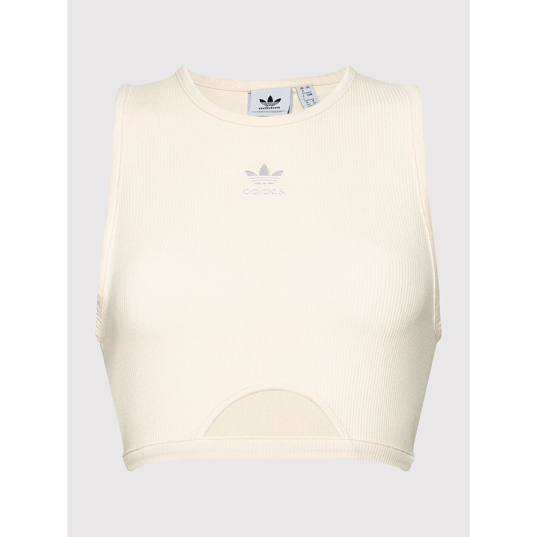 adidas топ adicolor Essentials Rib H06611 Бежов Slim Fit - Pepit.bg