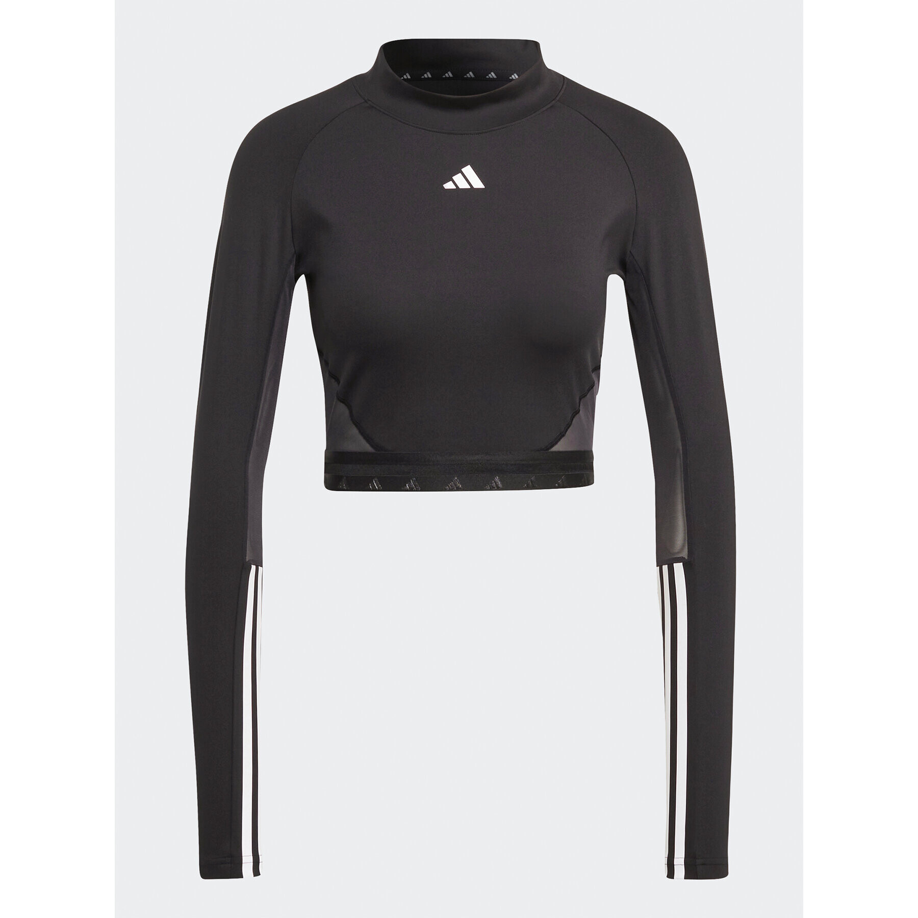 adidas Блуза AEROREADY Hyperglam Crop Long-Sleeve Top HZ2315 Черен - Pepit.bg