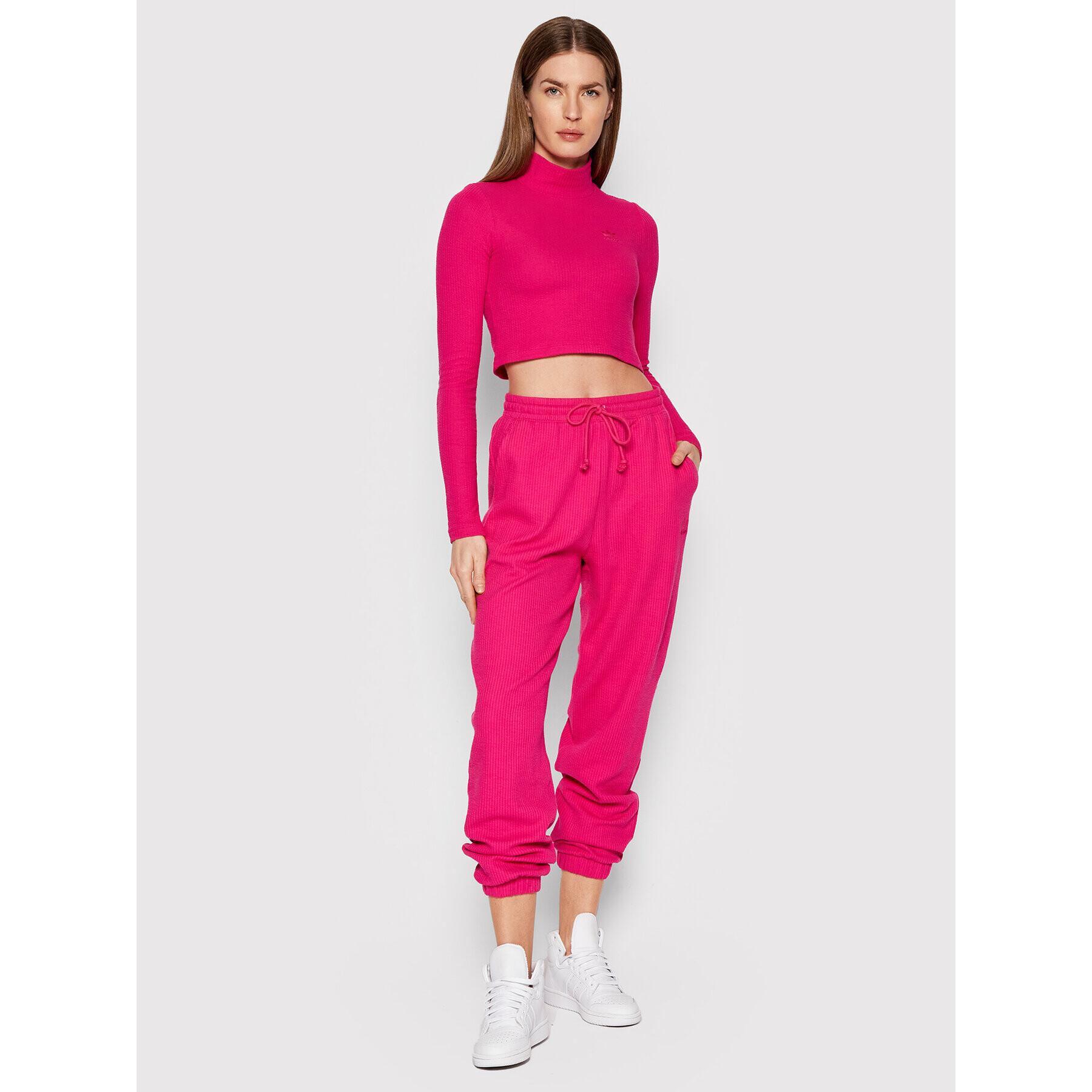 adidas Блуза Cropped Rib HE6906 Розов Regular Fit - Pepit.bg