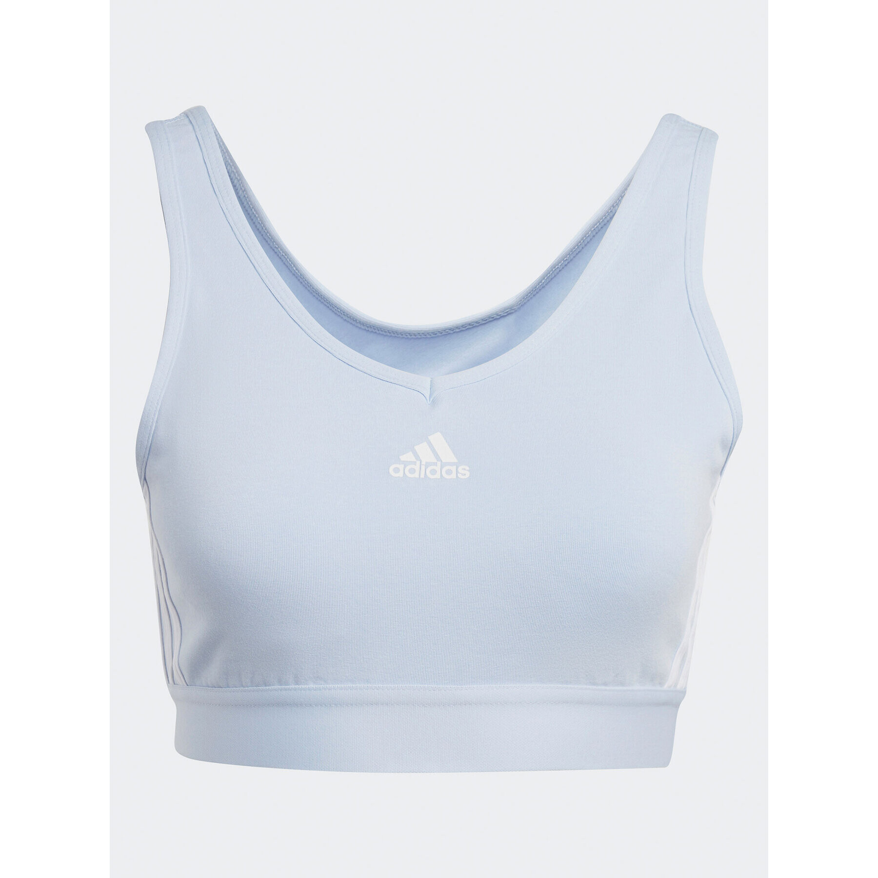 adidas Блуза Essentials 3-Stripes Crop Top With Removable Pads IC4439 Син - Pepit.bg