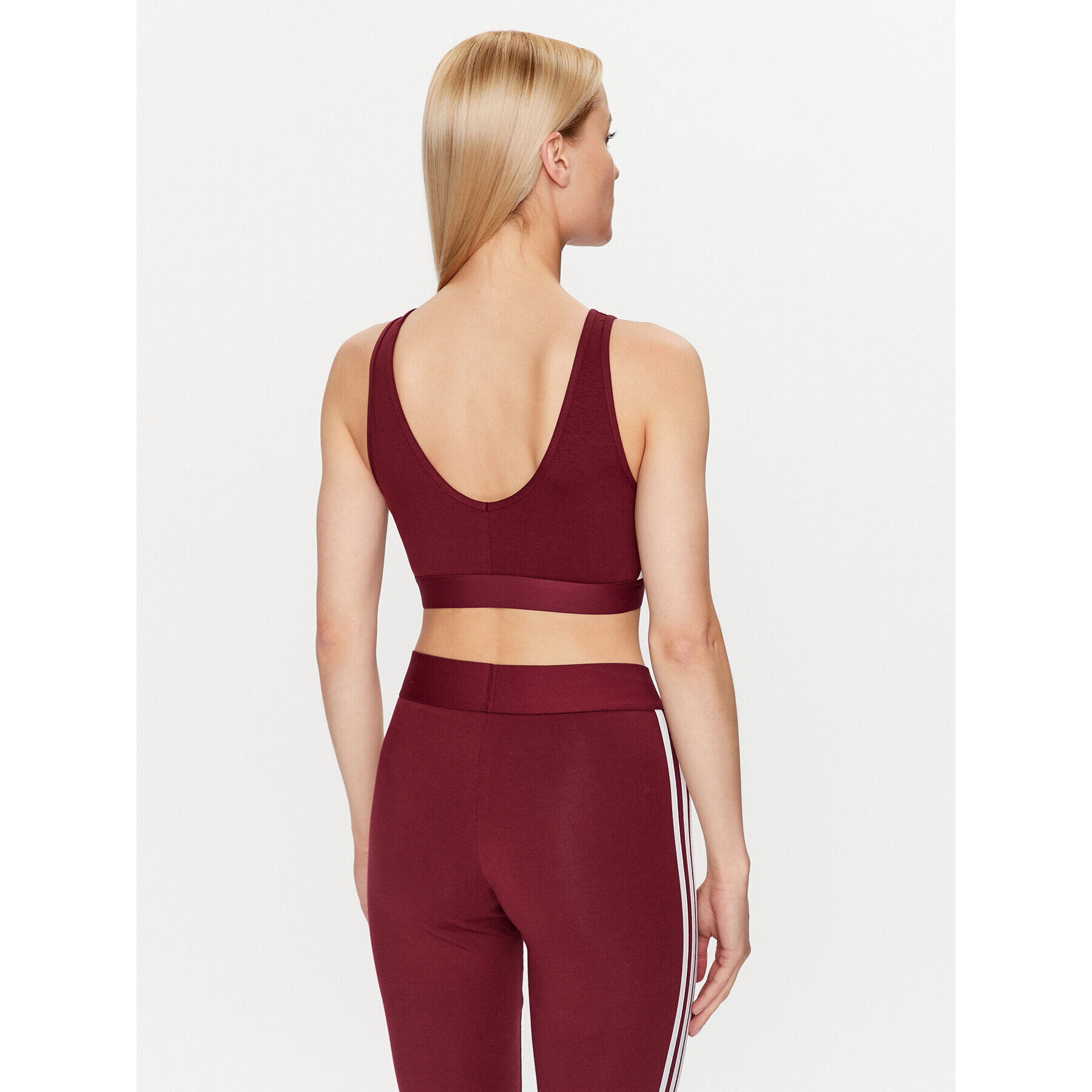 adidas Блуза Essentials 3-Stripes Crop Top With Removable Pads IK8320 Червен - Pepit.bg