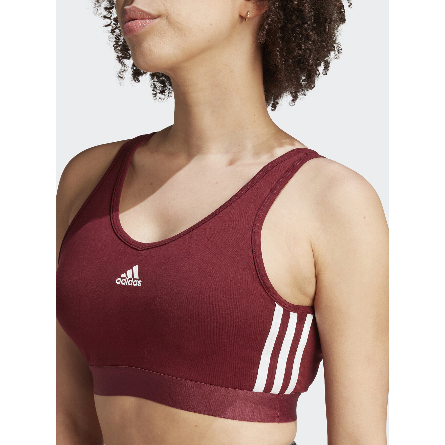 adidas Блуза Essentials 3-Stripes Crop Top With Removable Pads IK8320 Червен - Pepit.bg