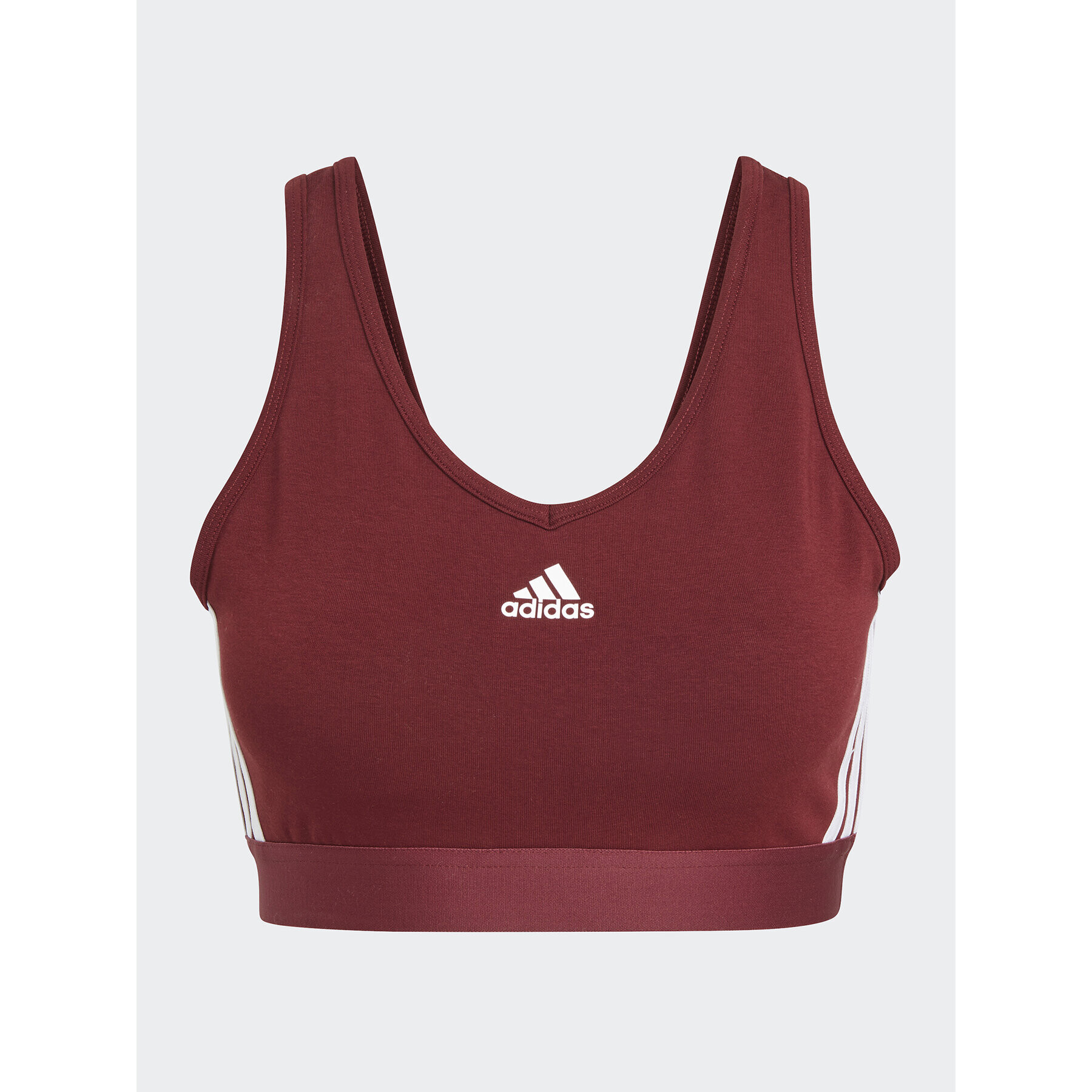 adidas Блуза Essentials 3-Stripes Crop Top With Removable Pads IK8320 Червен - Pepit.bg