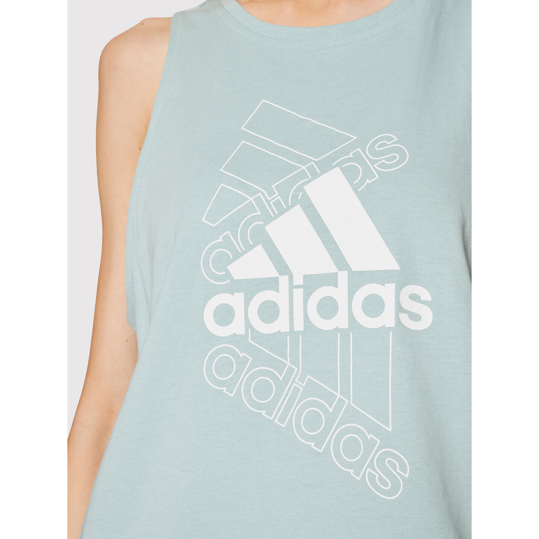 adidas Блуза Essentials Stacked Logo GL1404 Зелен Loose Fit - Pepit.bg