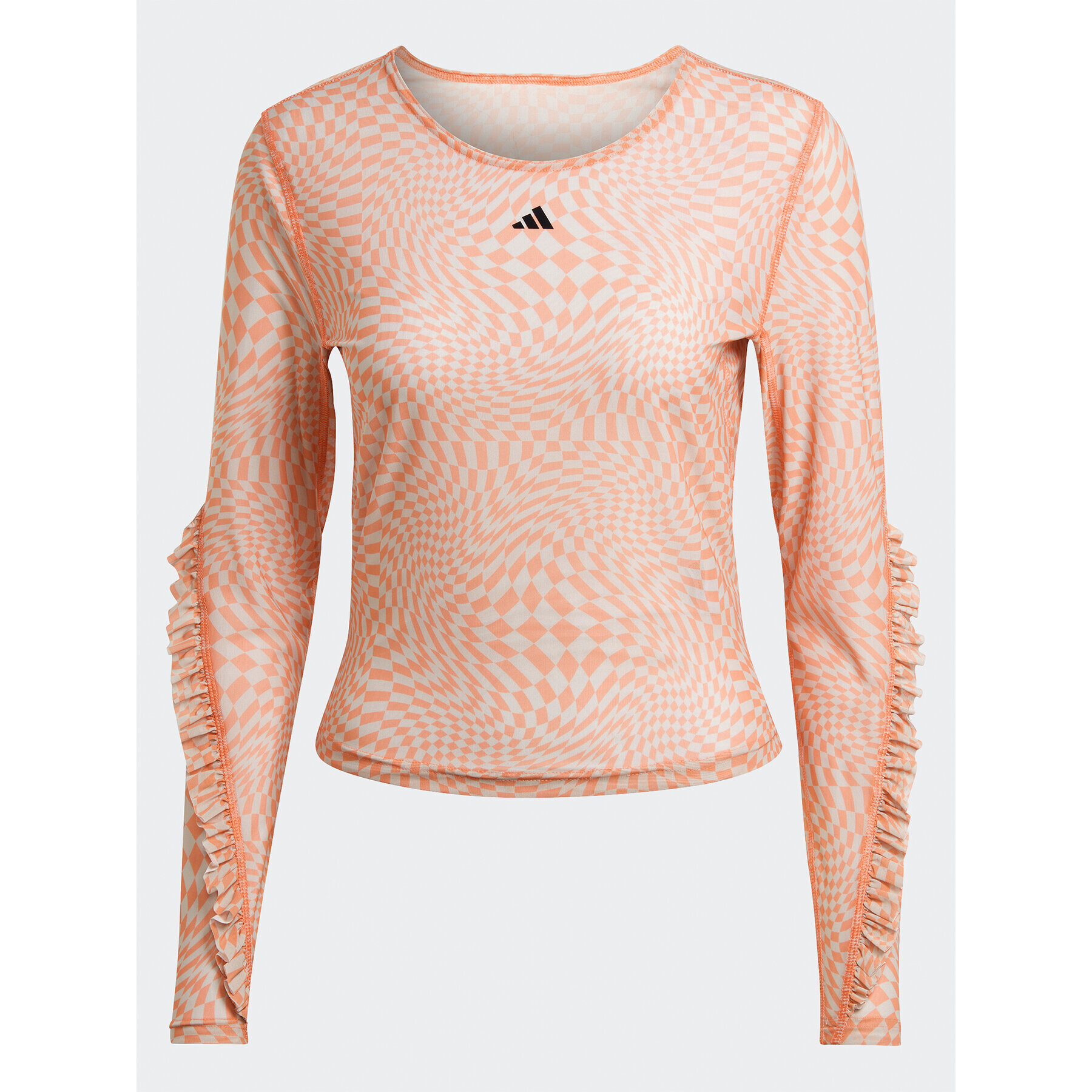 adidas Блуза Print Clash Long Sleeve Yoga Long-sleeve Top HT7324 Кафяв - Pepit.bg