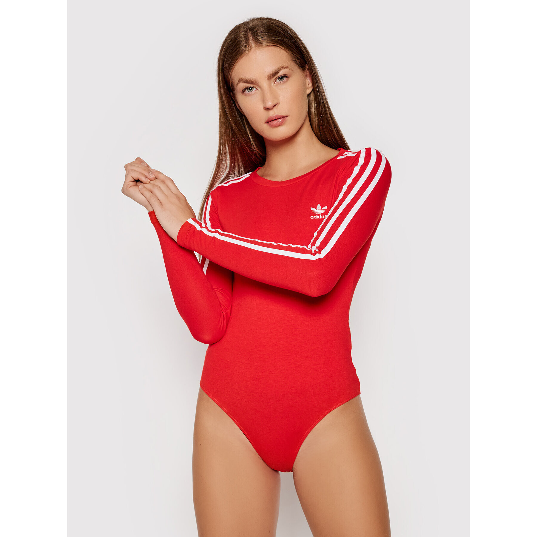 adidas Боди adicolor Classics H35623 Червен Slim Fit - Pepit.bg