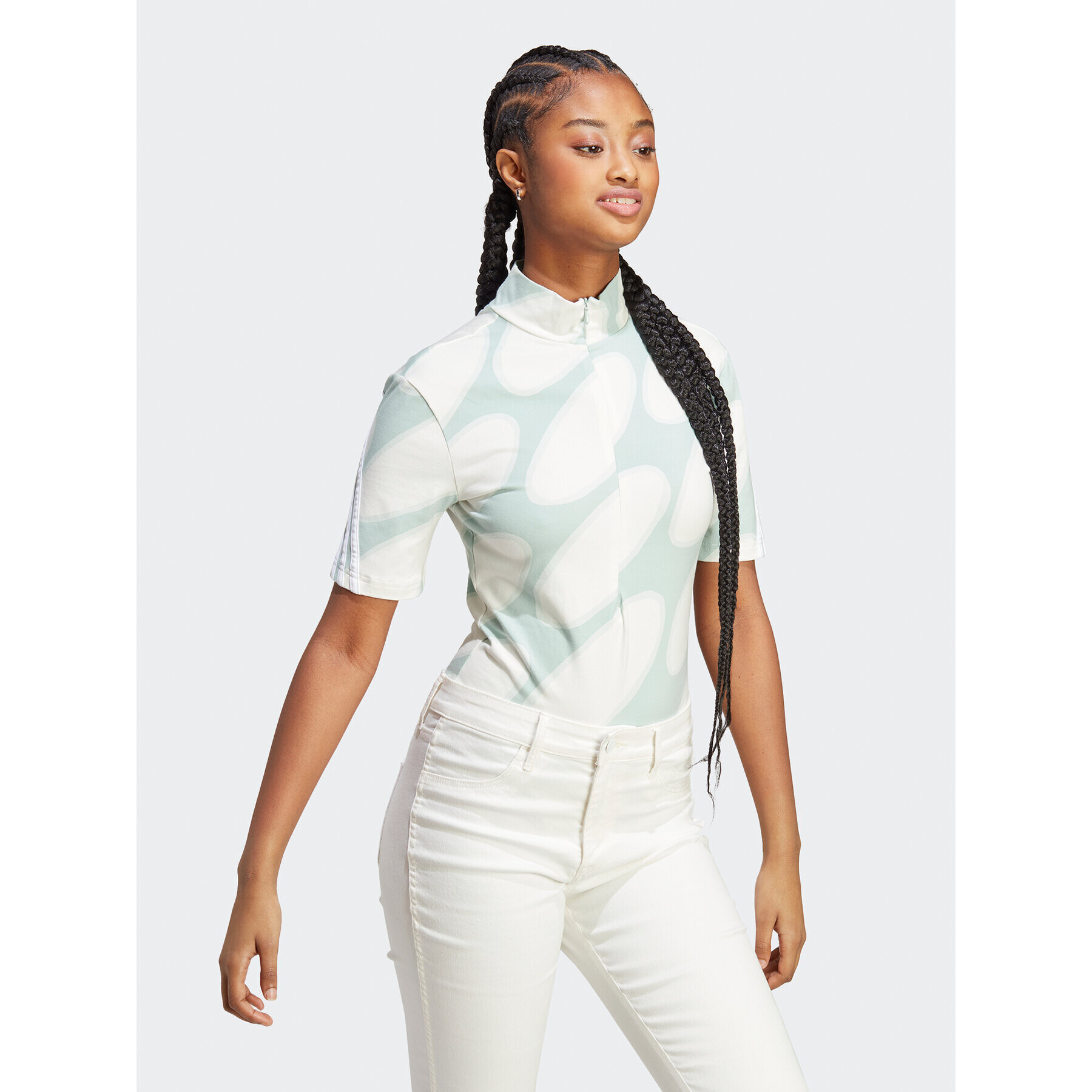 adidas Боди x Marimekko Future Icons Three Stripes Bodysuit HR8206 Бял - Pepit.bg