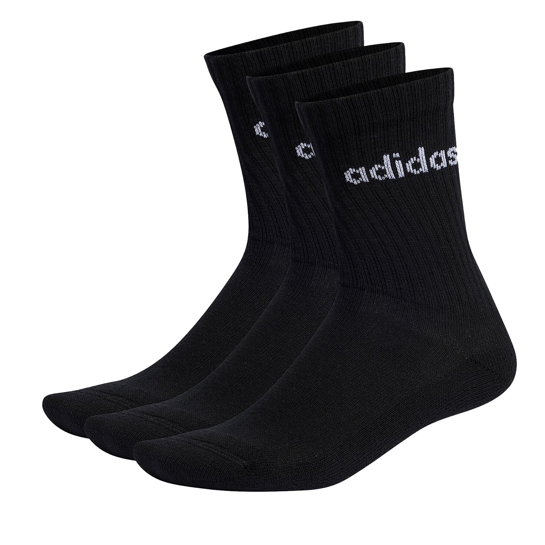 adidas Дълги чорапи unisex Linear Crew Cushioned Socks 3 Pairs IC1301 Черен - Pepit.bg