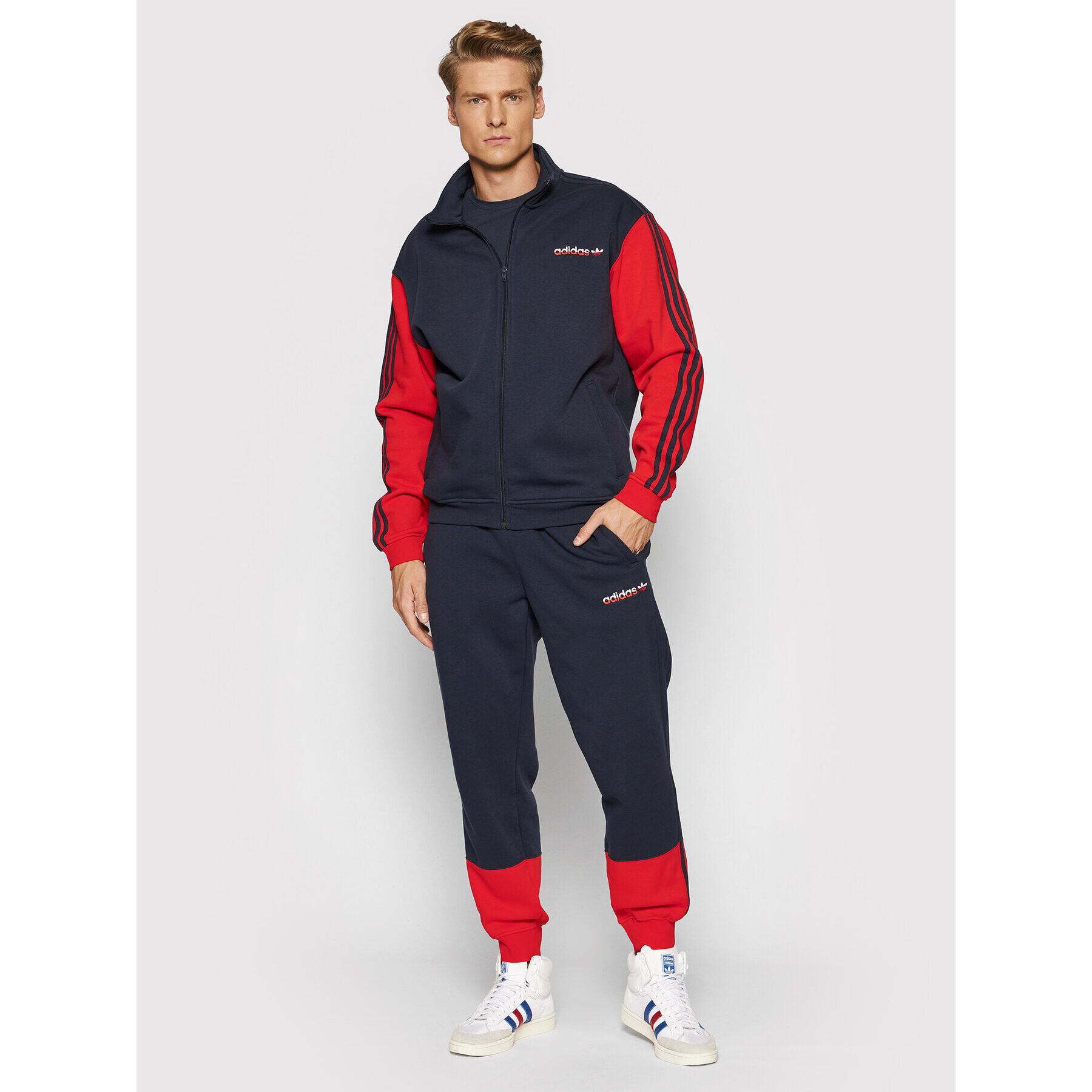 adidas Долнище анцуг 3-Stripes Split H31269 Тъмносин Regular Fit - Pepit.bg